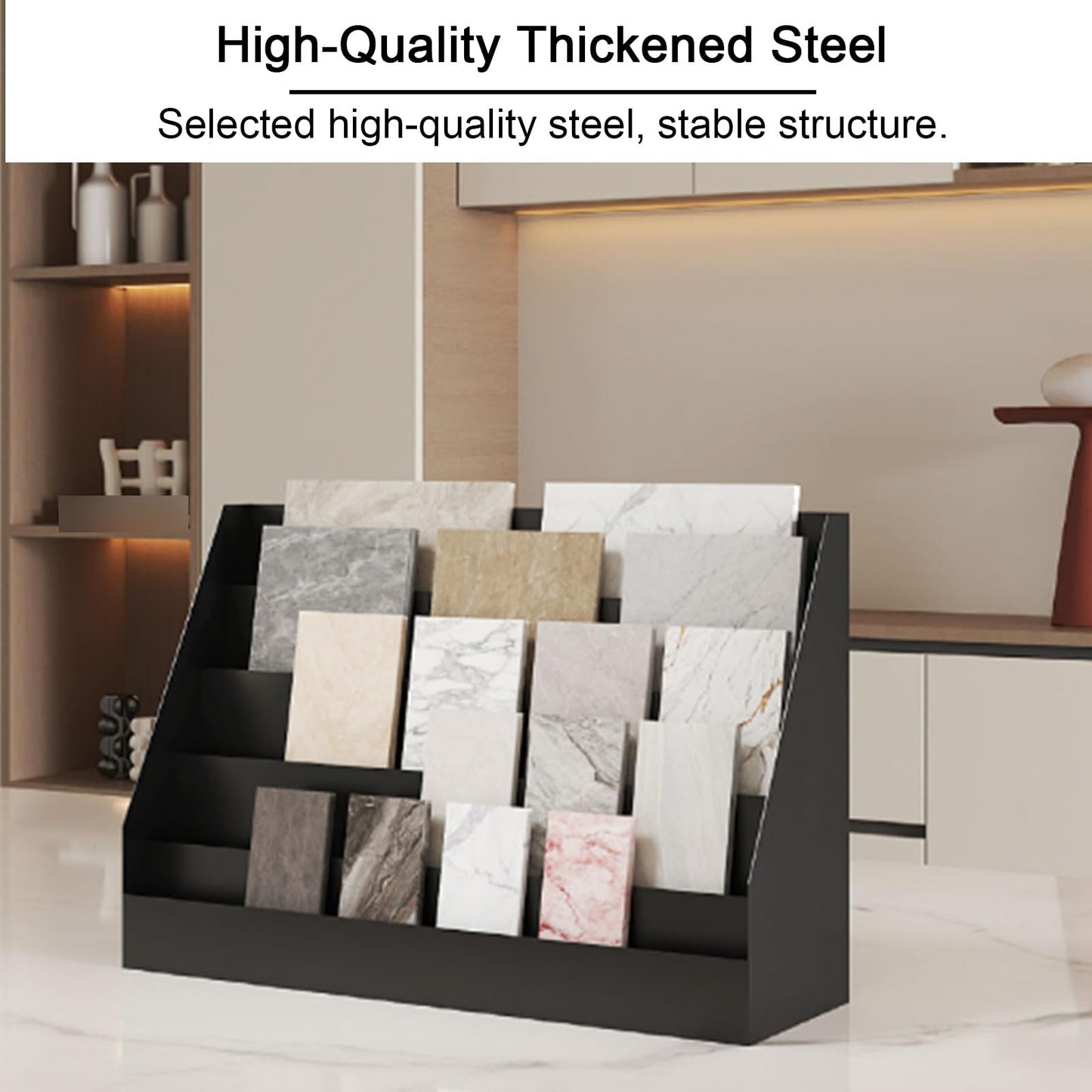 JLLEIZYZ Display Stand, Retail Displays Shelf, Thickened Steel, Large Capacity Tilted Storage, Suitable for Exhibition Halls/Shopping Malls(Gold,56x18x35.5cm/22x7x14in)