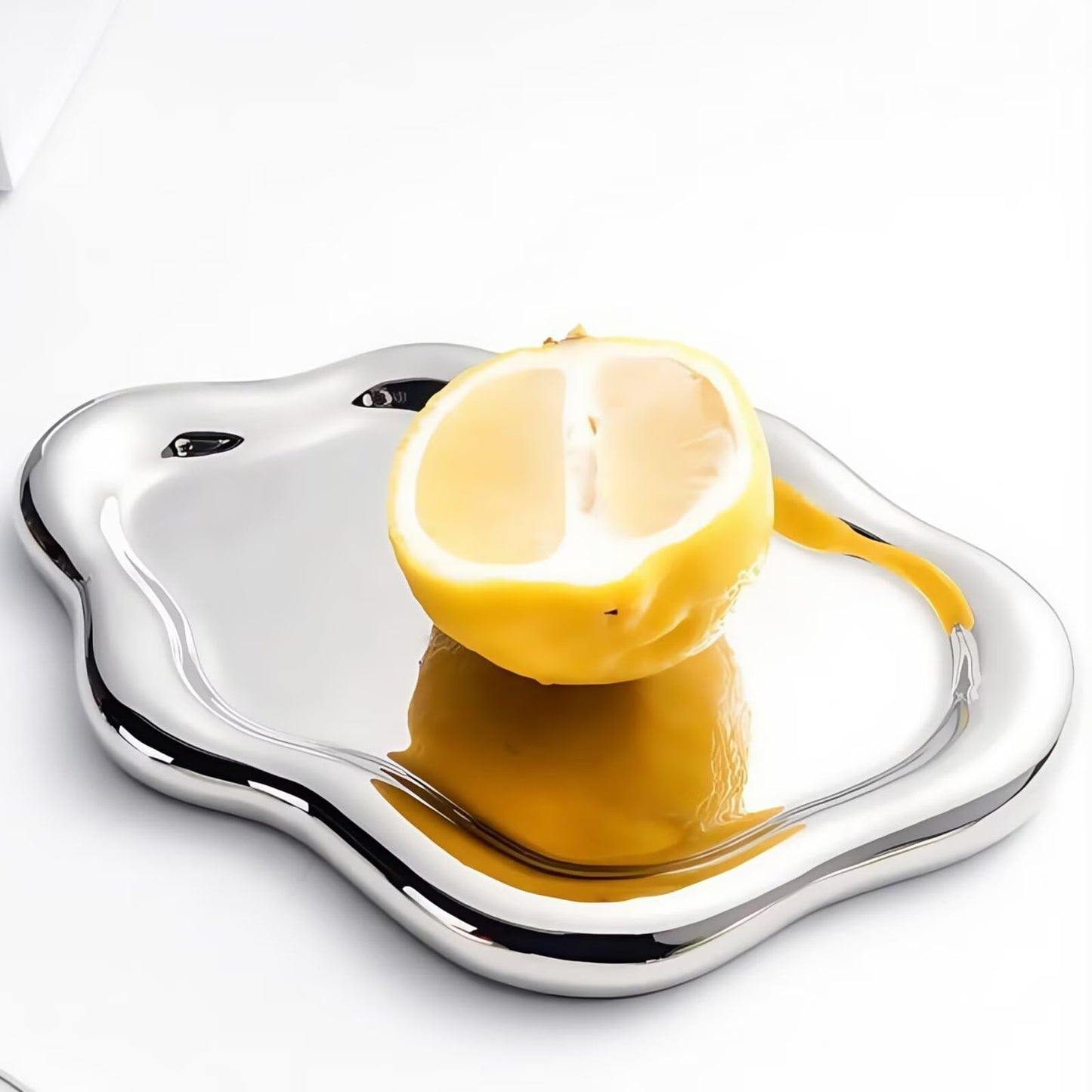Ceramic Jewelry Dish for Women, Unique Cloud Shaped Trinket Ring Tray, Room Decorative Vanity Tray, Women Gift for Mother's Day, Christmas, Thanksgiving, Birthday, for Plate, Watch, Keys etc(Silver)