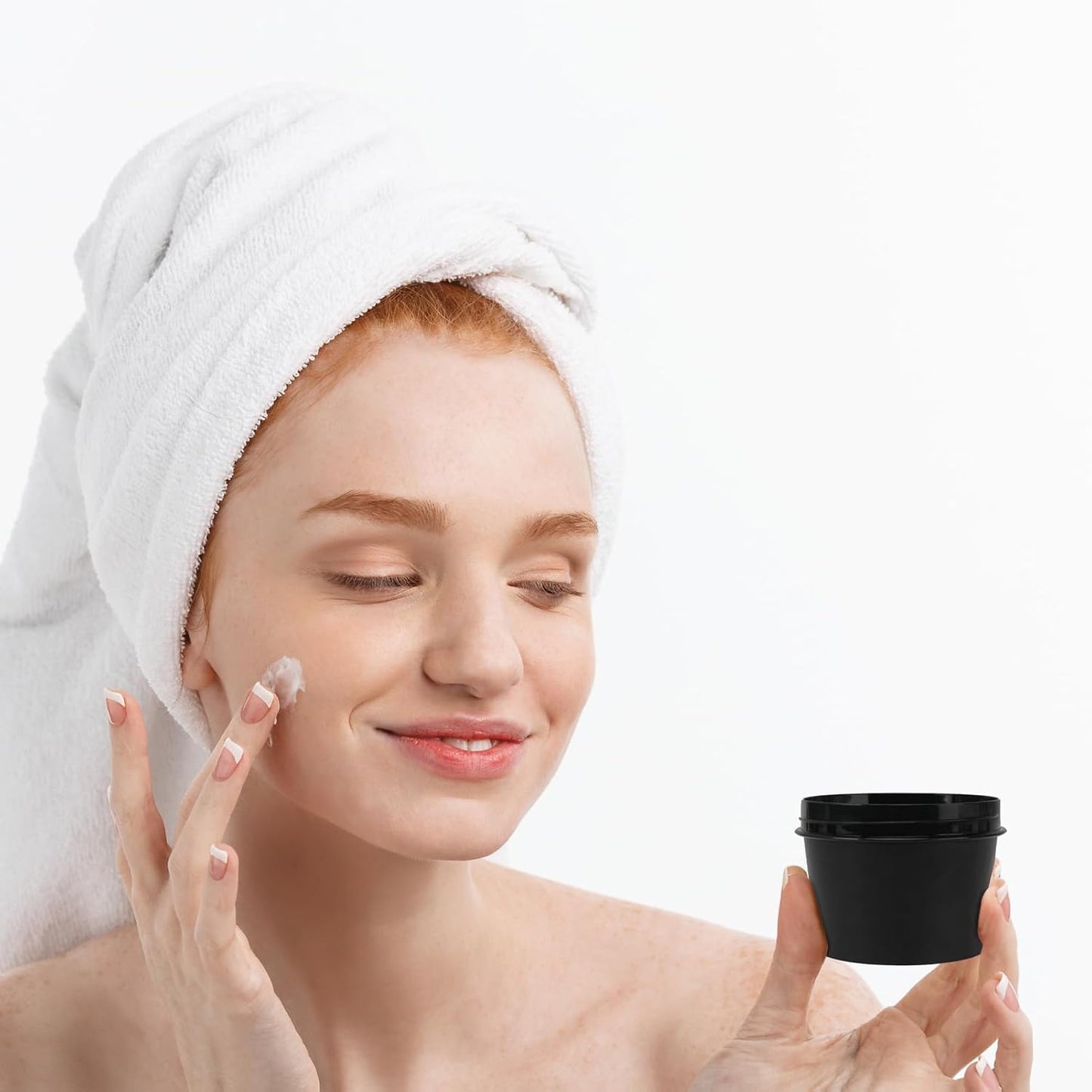 Wowang Travel Containers for Toiletries 3.4oz/100ml 24 Pack TSA Approved Plastic Cream Jars Wide-mouth Cosmetic Pot Jars with Lids Leak Proof Travel Size Containers for Makeup Face Cream(Black)
