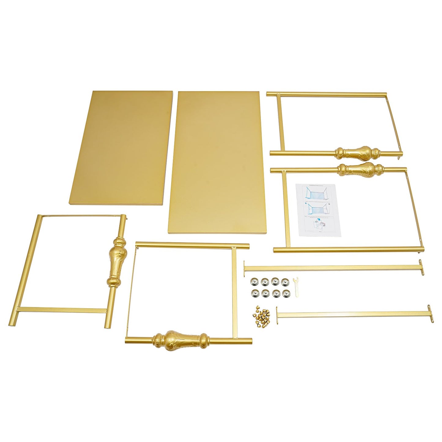 WoopJeem 2 Pack Gold Retail Display Tables, Modern Boutique Shoe Handbag Clothing Stand, HeavyDuty Display Riser Shelf for Store, Home, Showroom, Vendor Events