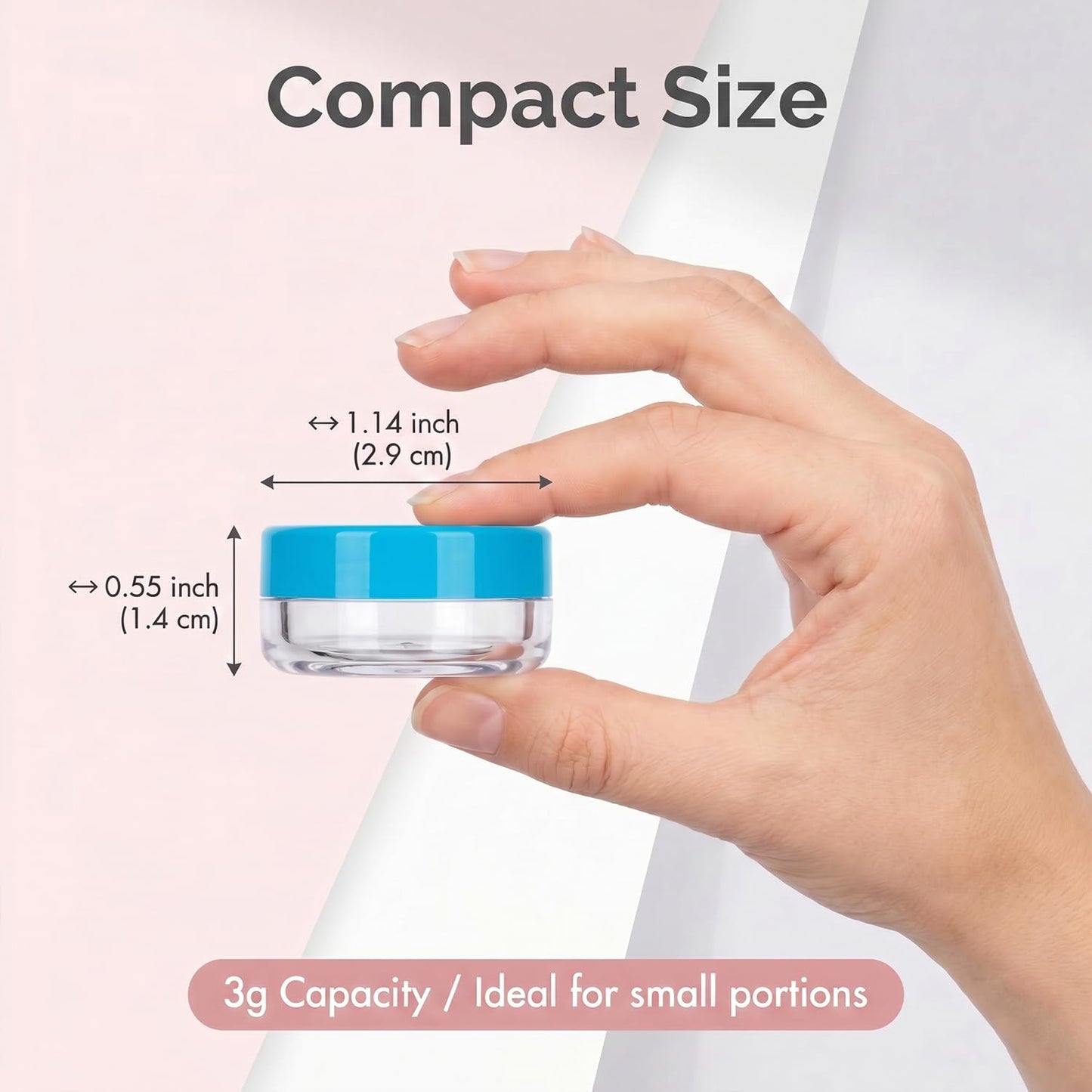 3 Gram Sample Containers with Lids, 100 Count Tiny Sample Jars, Empty Lip Balm Containers, Mini Cosmetic Container with Lids, Makeup Travel Container with Labels, Mini Disposable Spatulas