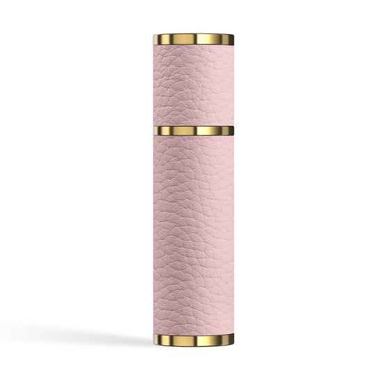 FENHON 5ml Travel Perfume Atomizer Refillable, Mini Portable Genuine Leather Cologne Sprayer, Pocket Size Empty Fragrance Spray Bottle - Gift for Women Men (Pink)