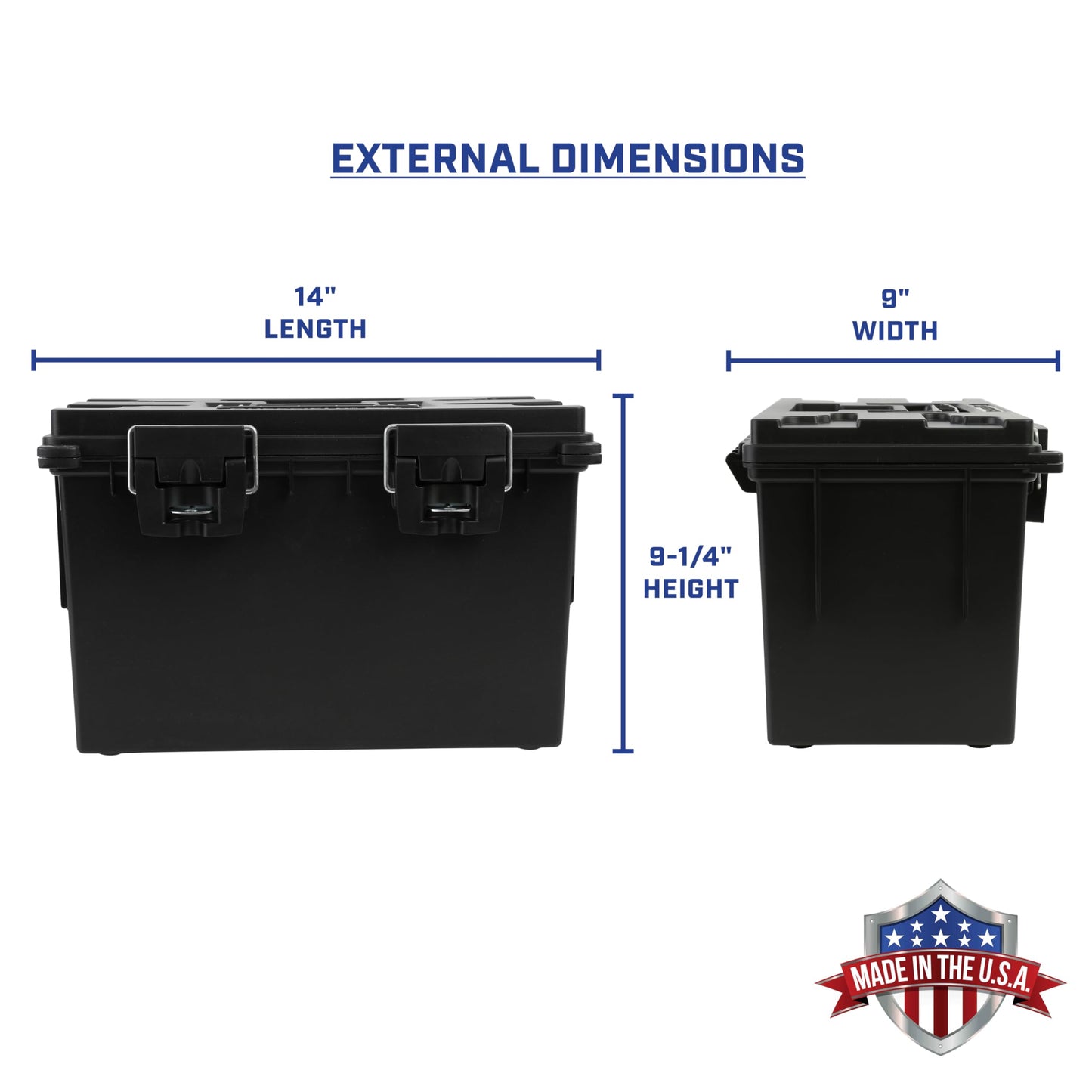 Sheffield 12764 XL Storage Bins With Lids, 4-Pack Stackable Storage Bins, Made in USA, Lockable and Water-Resistant Containers with Lids, Plastic Containers for Home, Classroom, and Dorm