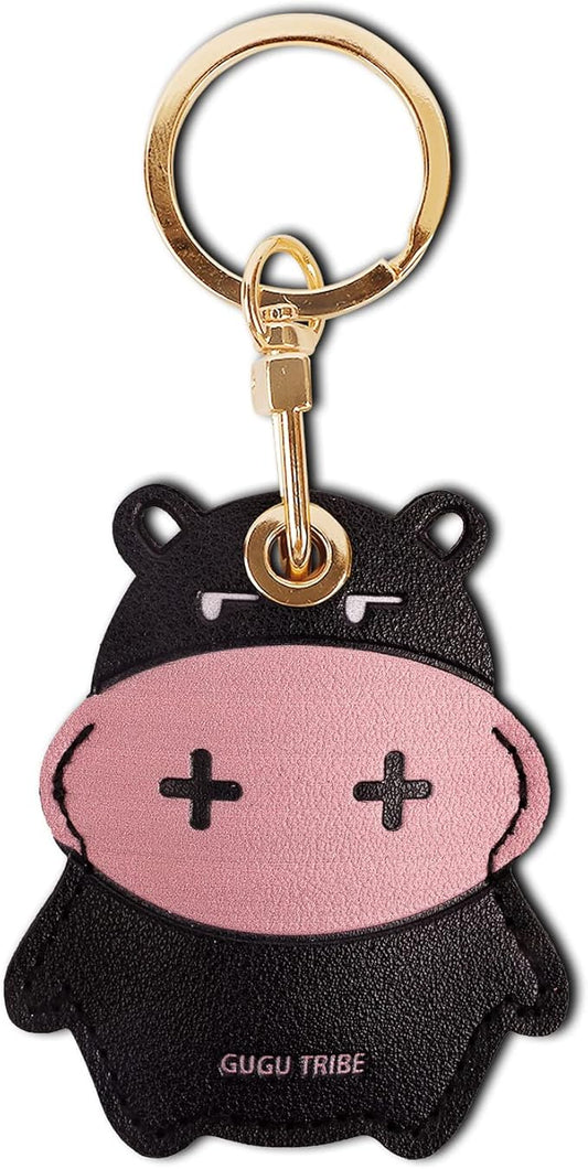 Leather Keychain Case Holder Compatible with Apple AirTag, GPS Airtag Keychain Finder Tracker with Key Ring, Anti-Scratch Protective Air Tag Cover