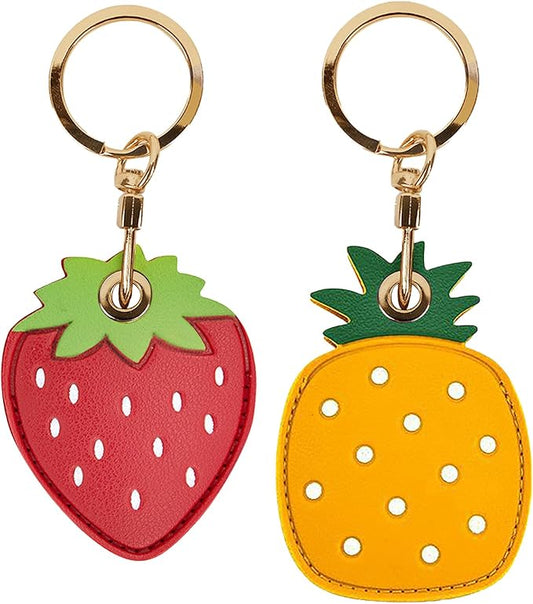 Leather Keychain Case Holder Compatible with Apple AirTag, GPS Airtag Keychain Finder Tracker with Key Ring, Anti-Scratch Protective Air Tag Cover