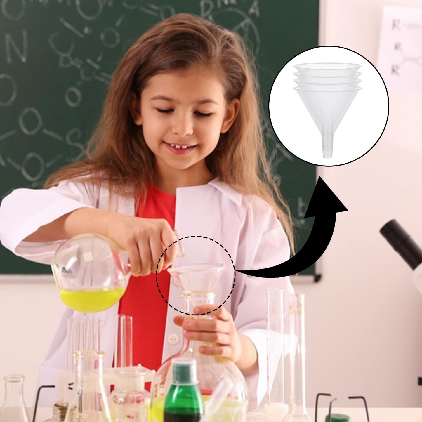 RHBLME 20 Pack Multipurpose Funnels for Kitchen Use - 4.6 Inch Wide Mouth Funnel with Long Reaching Spout for Powder, Liquid and More
