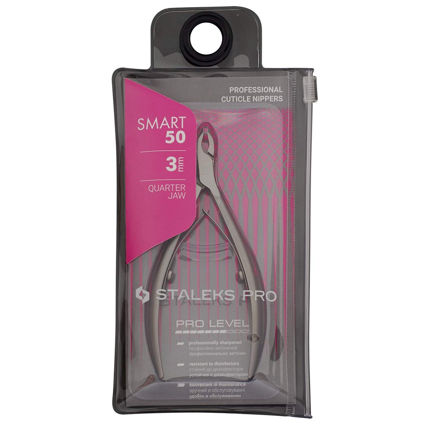 STALEKS PRO Smart 50 3mm Professional Cuticle Nippers – Stainless Steel Skin Nippers for Manicure & Pedicure