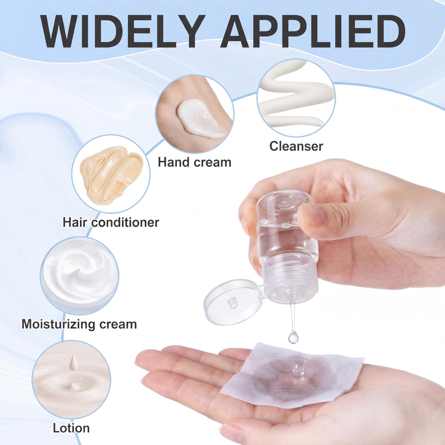 Yiyiring 24 Pcs 0.5 oz Small Travel Bottles with Flip Cap Wide Mouth Travel Size Plastic Bottles Mini Refillable Leakproof Liquid Storage Container for Toiletries Shampoo Cosmetic Lab Reagent Sample