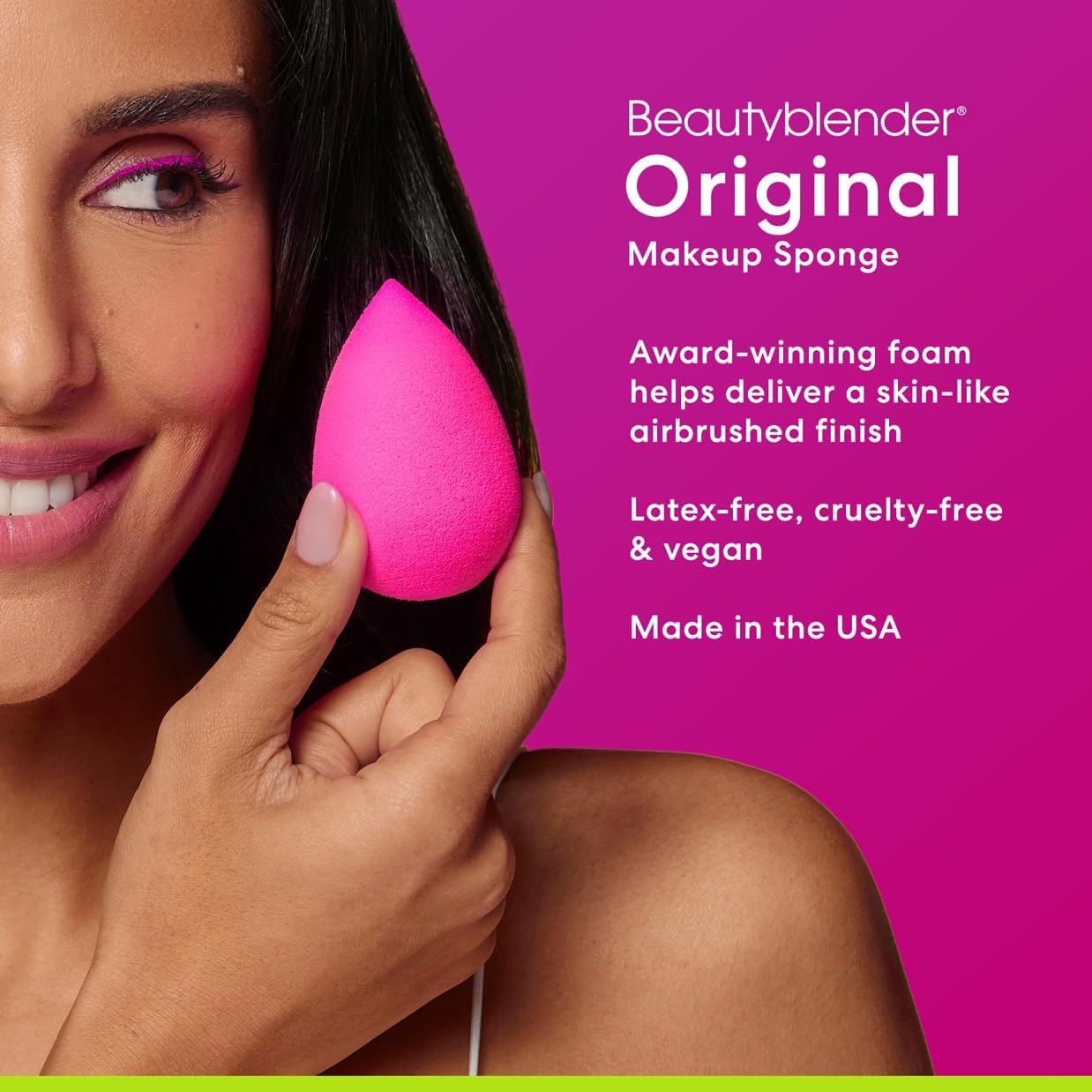 Beautyblender Original Pink Makeup Sponges | Super-Soft Blending Foam for Foundations, Powders & Creams | Reusable & Washable, Vegan & Cruelty Free, Streak-Free Finish - Pack of 2