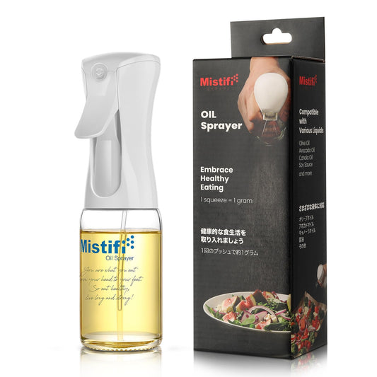 Mistifi Oil Sprayer 150ml glass bottle. Upgraded Version.Fine Mist Spray Bottle for Air Fryer, Olive Oil, Avocado Oil, Healthy Nonstick Frying, Commercial & Home Kitchen Use (Classic PS630)