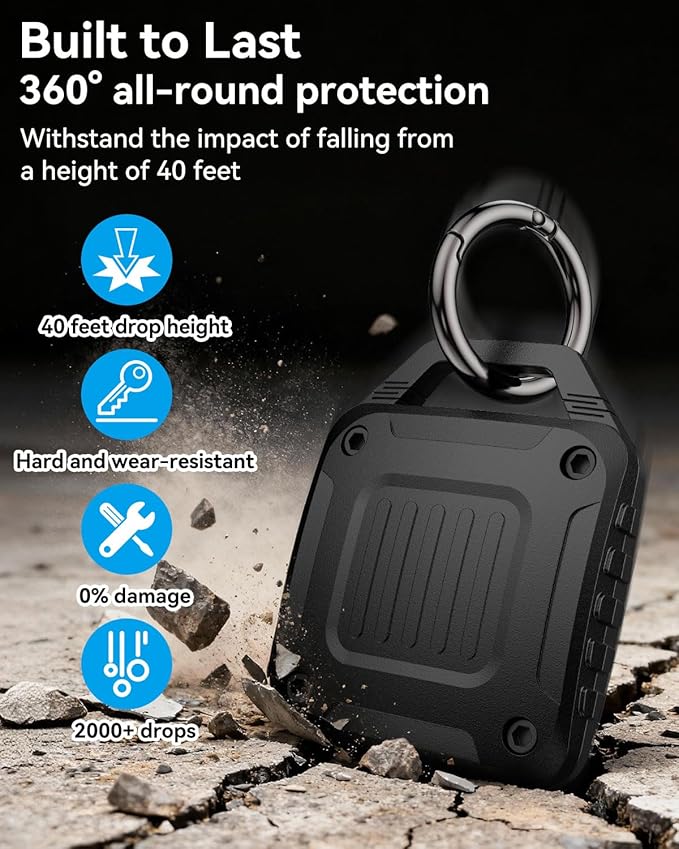 DDJ 4-Pack IPX8 Waterproof for AirTag Holder Case Keychain, Rugged Protective Case for Apple Airtag with Key Ring, Ultra Durable Air Tags Holder for Dog Collar/Luggage/Key/Backpack, Easy to Install