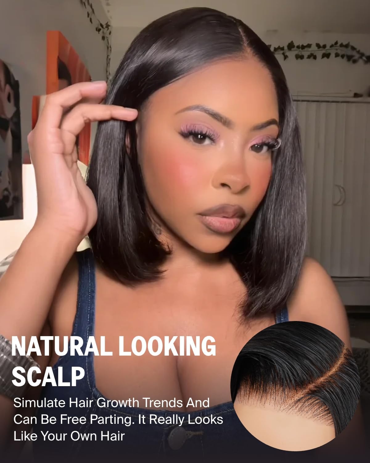 Megalook hair Bob Wig Human Hair 6x5 Glueless Wigs Human Hair Pre Cut HD Lace Closure Wig 12A Bob Wigs for Women Pre Plucked Pre Bleached Knots 12 Inch