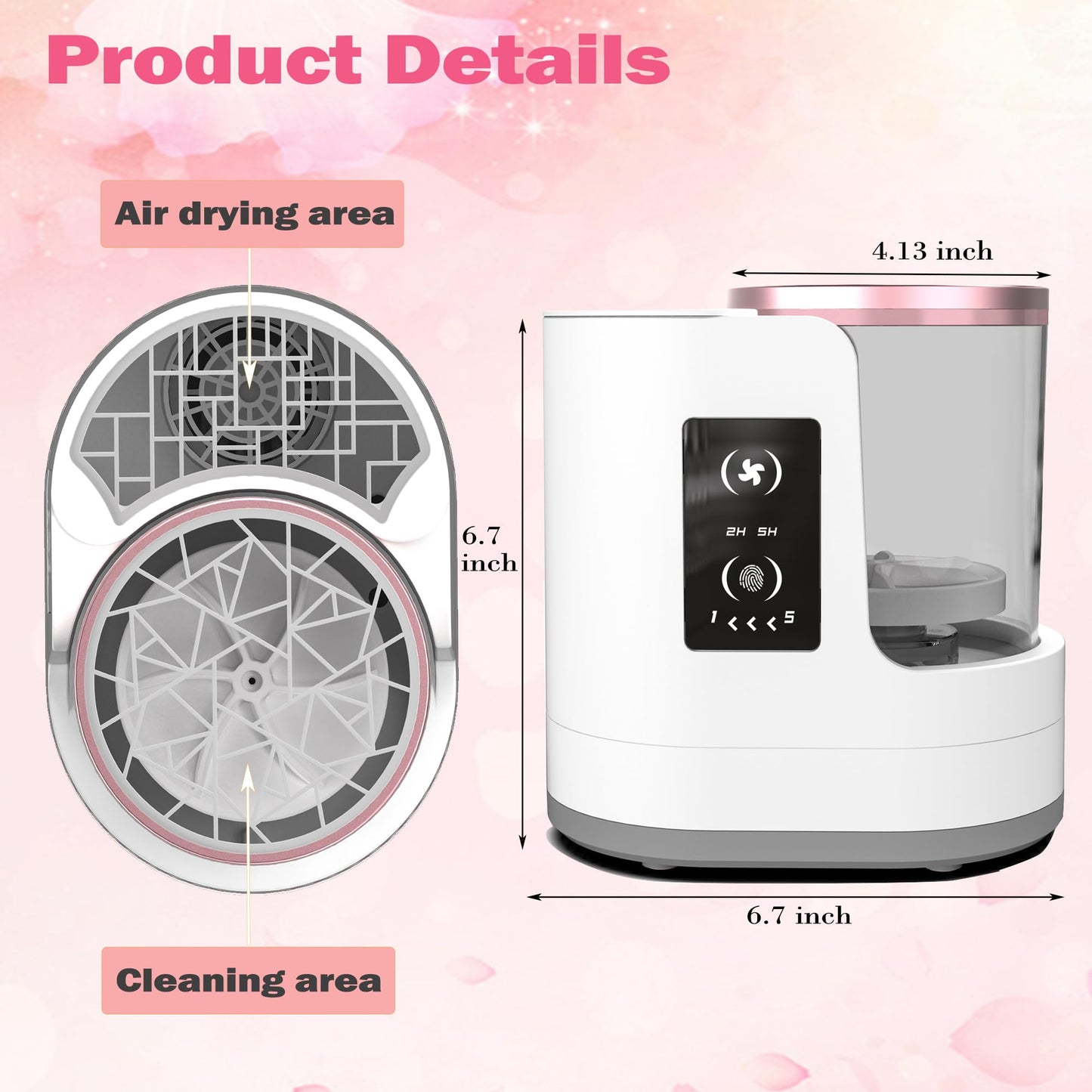 AOOFCMLLC Makeup Brush Cleaner 3 in 1 Electric Makeup Brush Cleaner and Dryer, Automatic Brush Cleaner Machine with Multi-Hour Drying Settings, Portable Design for All Makeup Brush Types