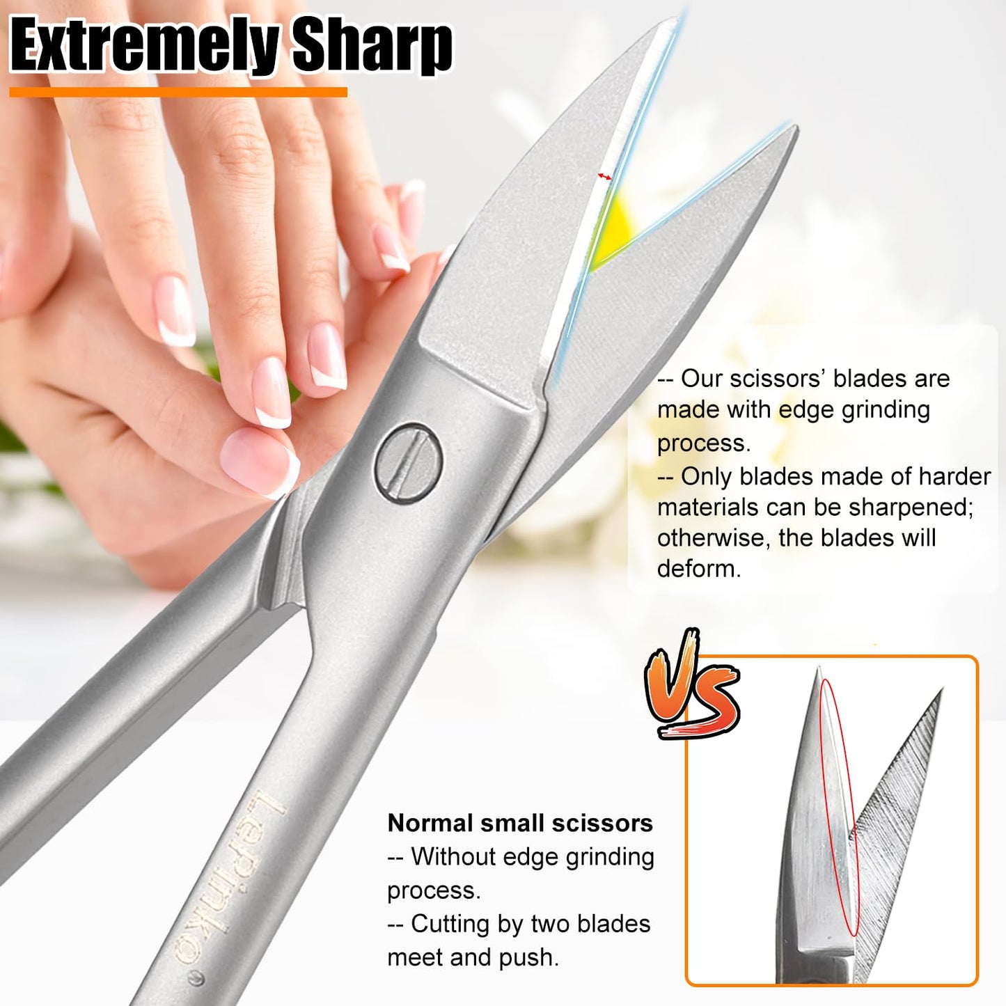LePinko Toenail Scissors, Poweful Cutting of Fingernails and Thick Toenails, Portable Size, Ideal Choice for Home and Travel Use