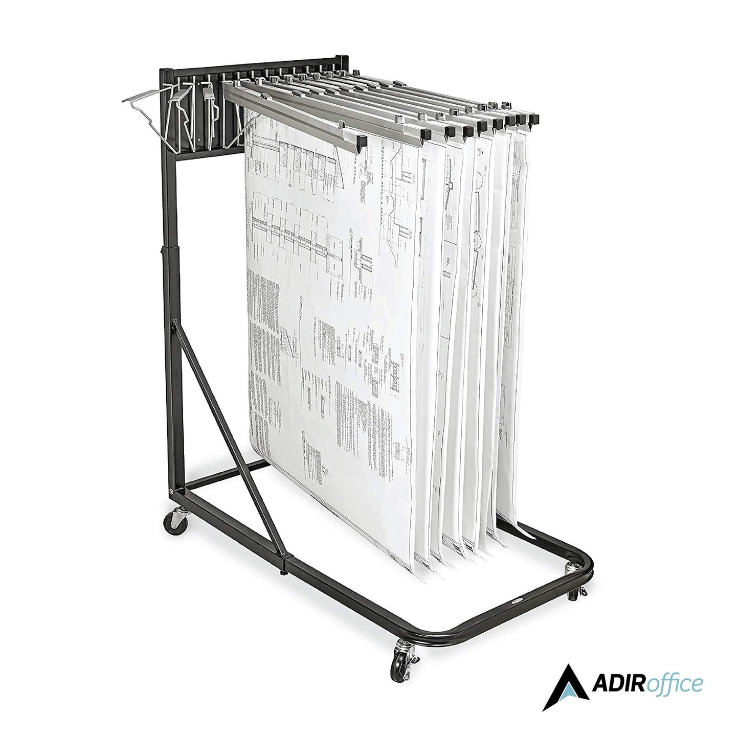 Adir Mobile Blueprint Holder – Construction Plan Rack, Map Organizer, Blueprint Rack, and Poster Display Rack for Jobsite and Office (Without Blueprint Clamps)