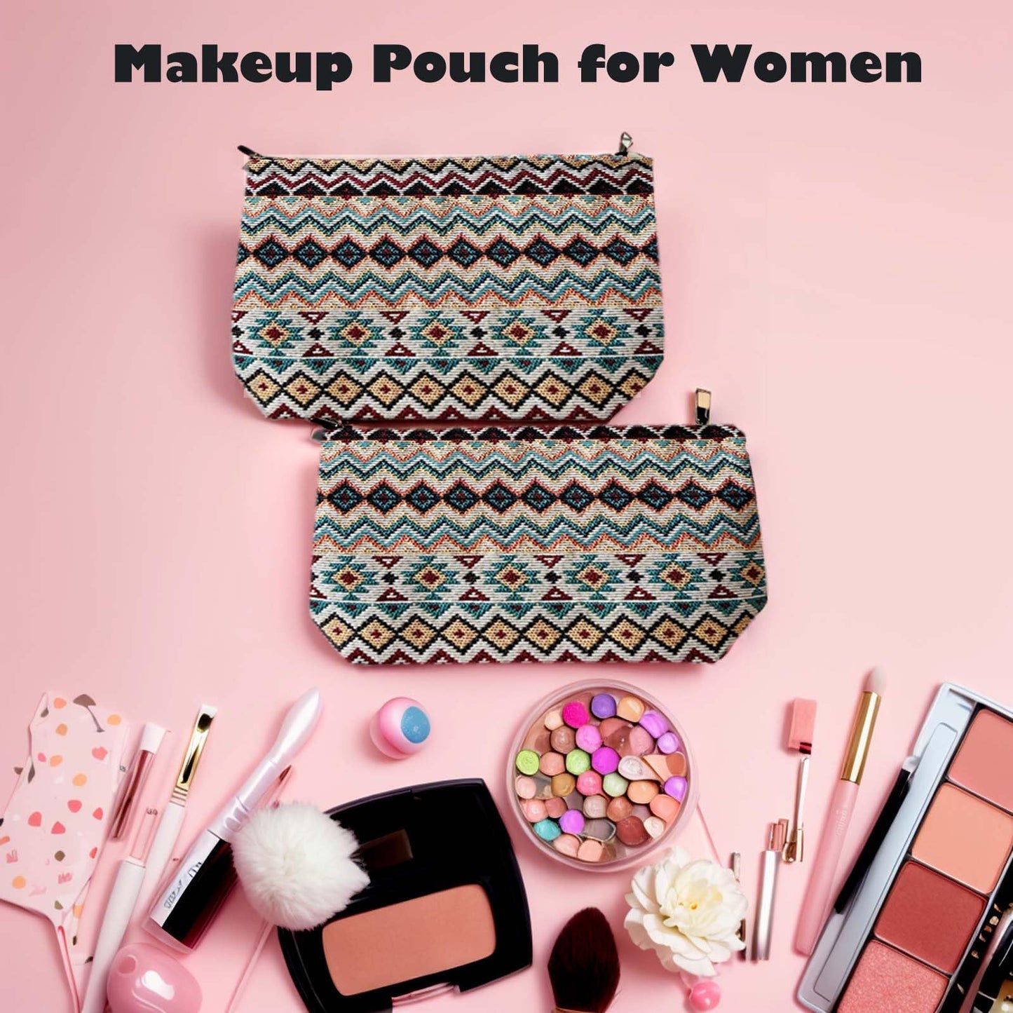LPMEGQFU 2Pcs Makeup Pouch Travel Makeup Bag Cosmetic Pouch Cosmetic Bags for Women Large Capacity Travel Toiletry Bag for Women Gifts for Friend Best
