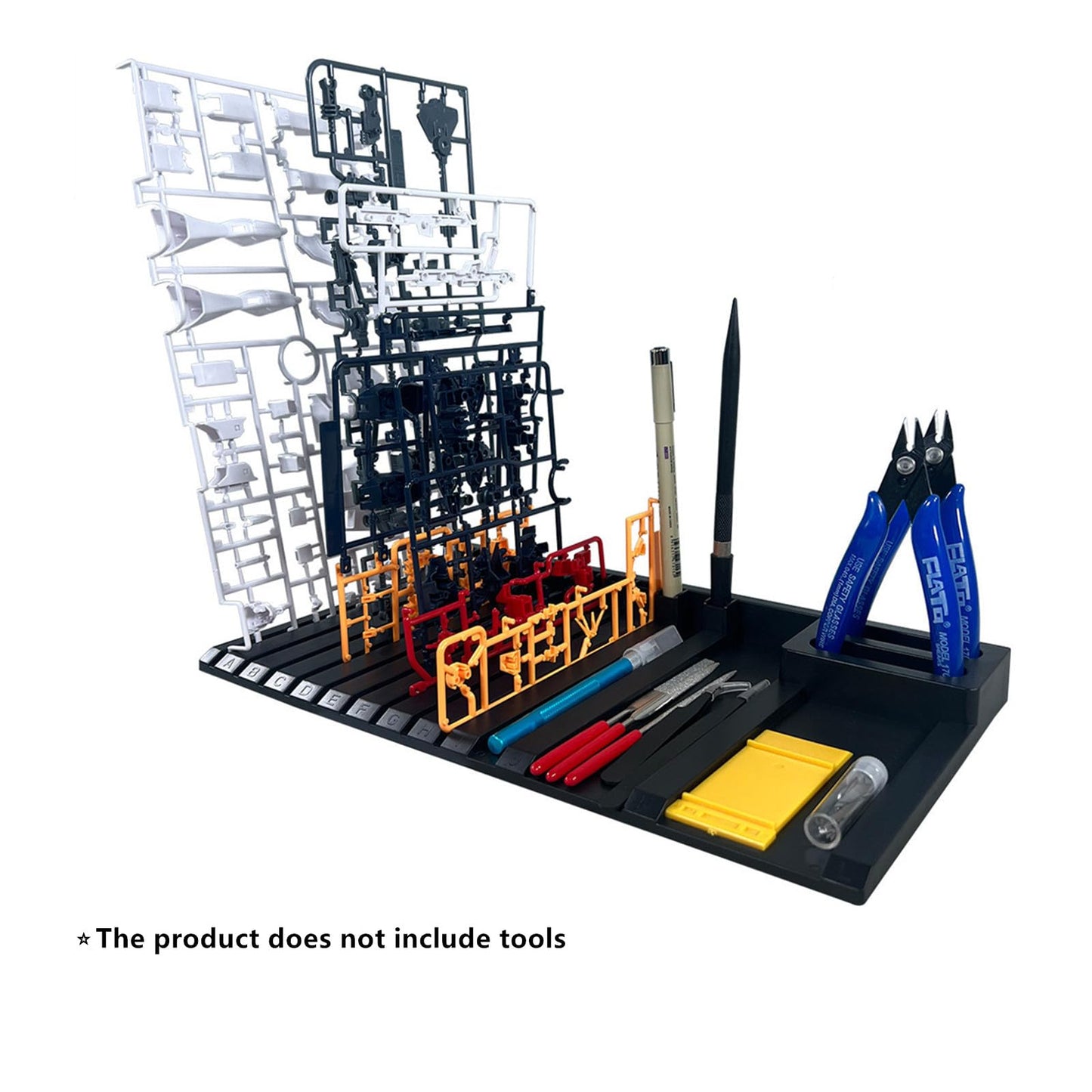 2-Piece Set Model Kit Display Stand and Runner Storage System with Action Base, Suitable for Model Stand and HG, MG and RG Model Character Display Stand ,Suitable for storing various tools，Black.