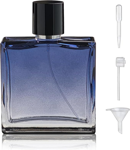 100ml/3.4 Oz Glass Spray Bottle Perfume Atomizer,Empty Refillable Perfume Spray Bottle with 3 Kinds of Dispenser (A3)