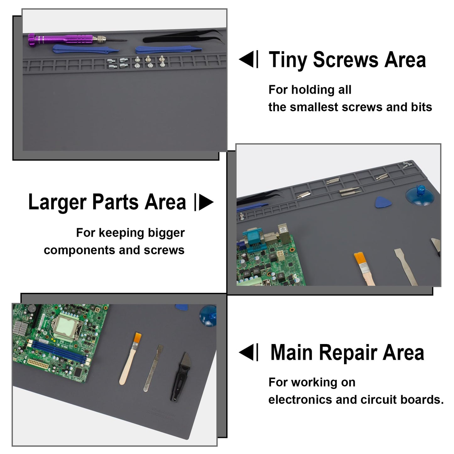 Extra Large Soldering Mat, 32.3’’x16.6’’ Large Silicone Solder Mat, 932℉ Heat Resistant Mat, Large Repair Workbench Pad for Board Circuit, Phone Watch Laptop Repair, Engineering Projects (Dark Grey)