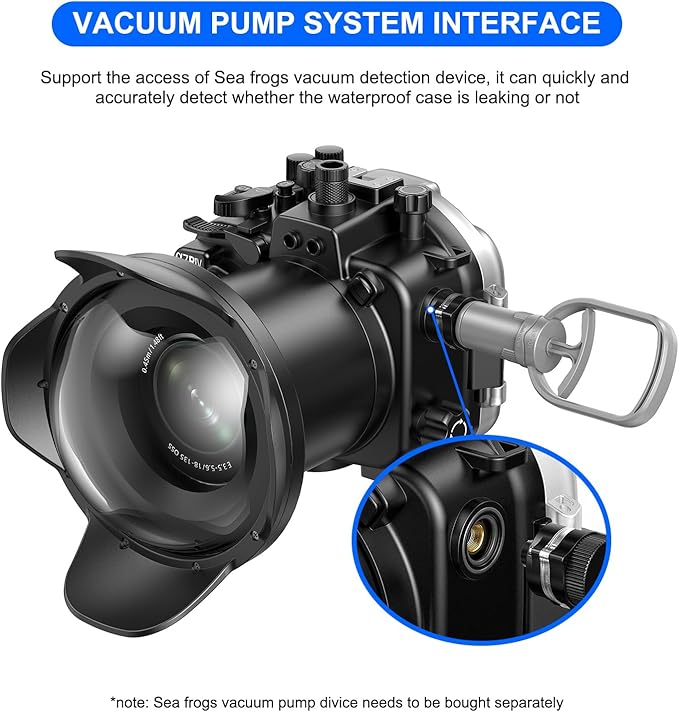 Sea frogs Underwater Camera Case Compatible with Sony A7RV for FE 24-105 F4 GOSS with Wide Angle Fisheye Lens IPX8 40m/130ft Maximum Diving Depth A7R-5 Waterproof Camera Housing for Diving A7R-V