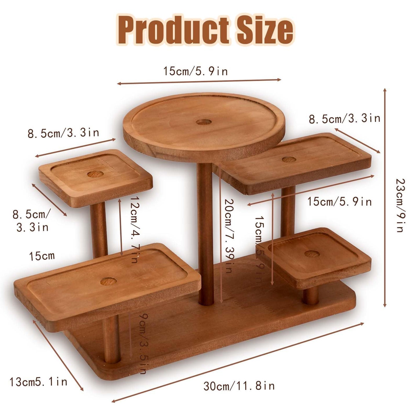 Mulaibdin Jewelry Stand, Wooden Tiered Display Rack, Earring Storage Organizer Display Shelves Collectible, Perfume Bracelet Trays for Crafts Sales, Gifts