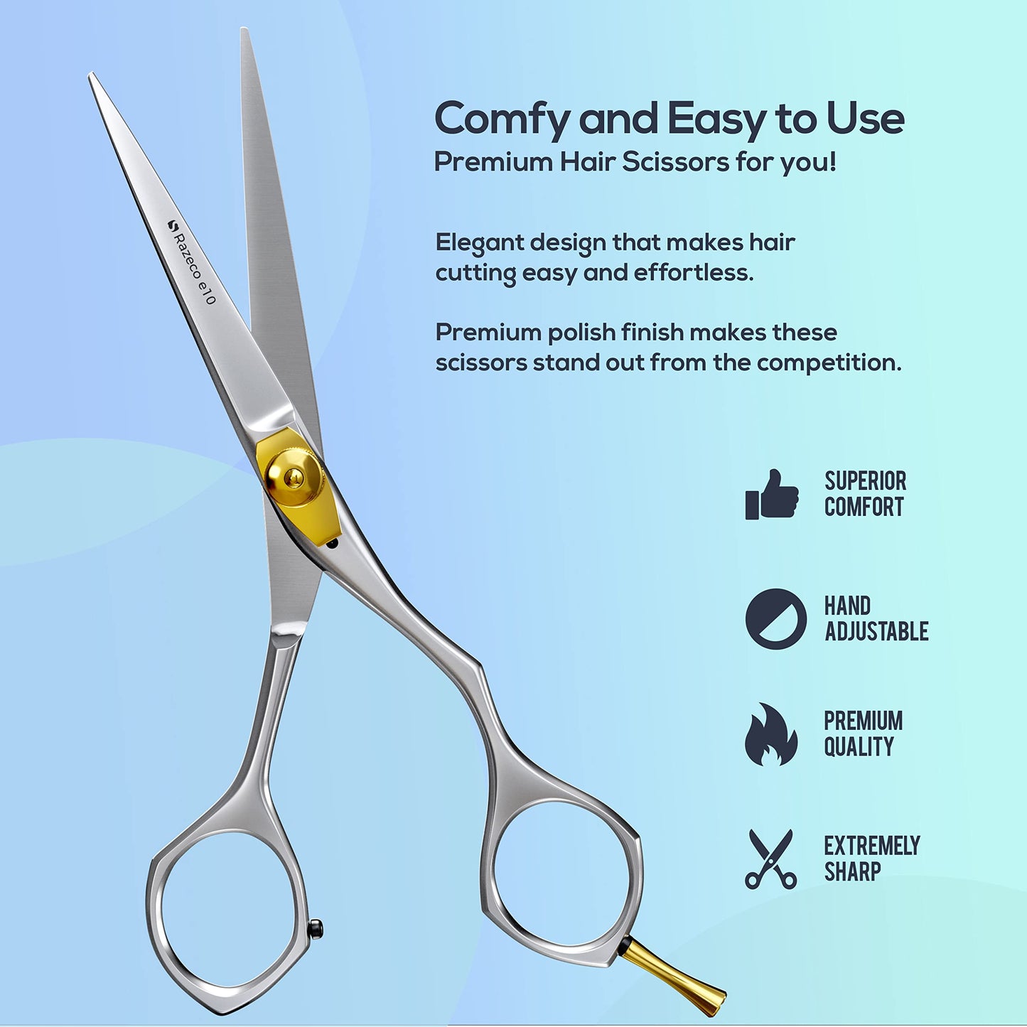 Suvorna 6" Hair Cutting Scissors for Professionals, Barbers & Hairdressers – Sharp Hair Shears for Cutting, Trimming, Grooming – Hair Scissors Professional for Men, Women, Adults