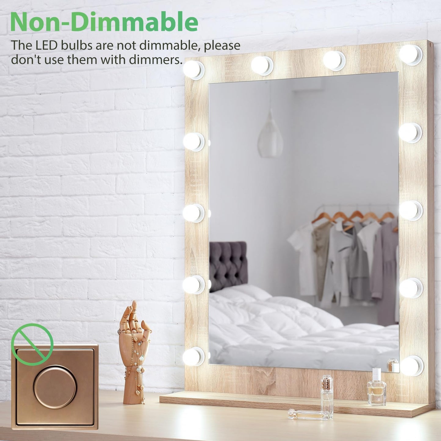 DEGNJU LED Vanity Light Bulbs, 60W Equivalent, Bathroom Light Bulbs 5000K Daylight White, 800 Lumens, G25 Globe Bulb for Makeup Mirror, Round Shape, 7W, 120V, Non-Dimmable, 10 Pack