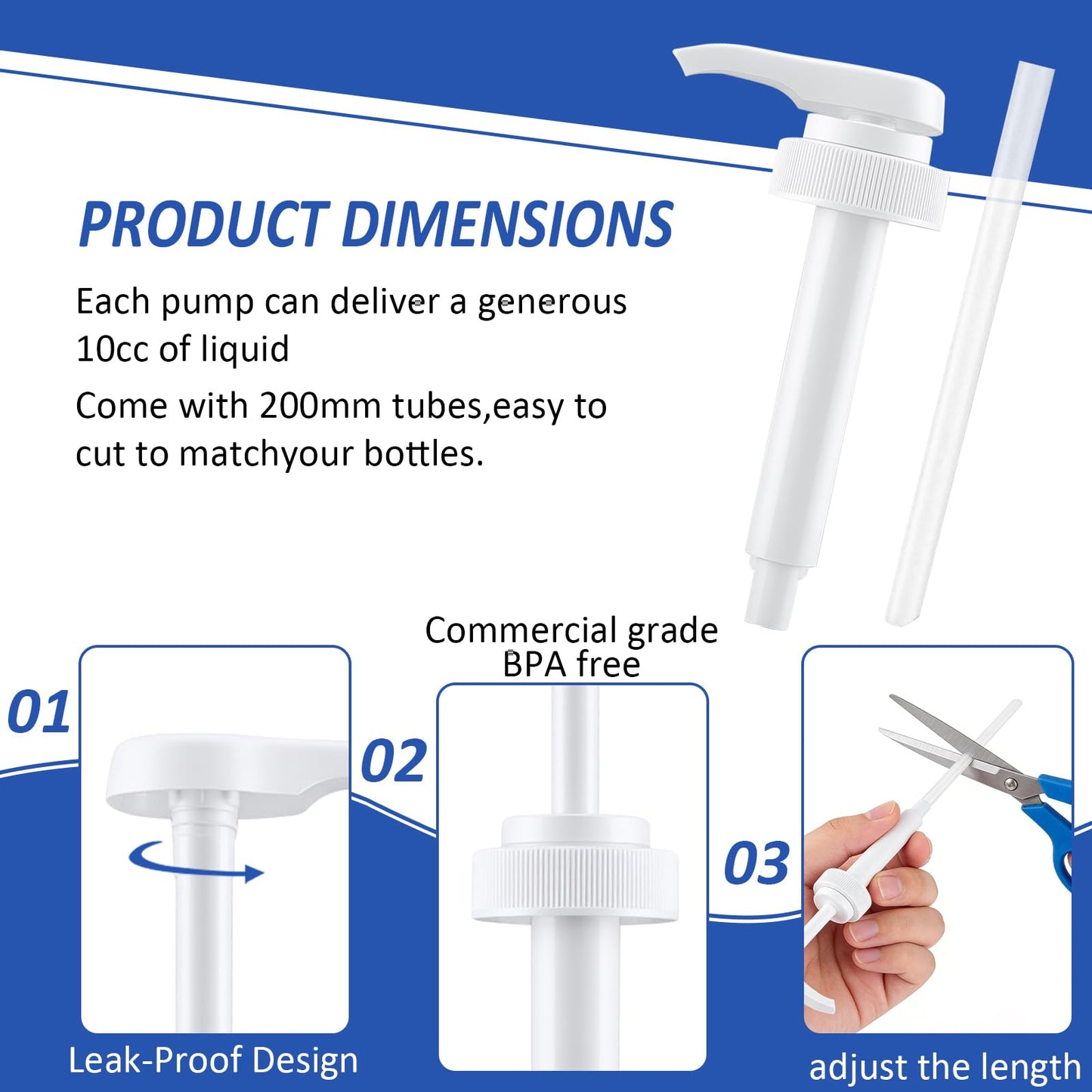 WELKOR Gallon Pump Dispenser for 1 Gallon Jugs - Leak Proof Plastic Pump for Detergent, Soap, Oil & Sanitizer - BPA Free, 38-400 Thread Fit for Commercial & Home Use (2 Pack)