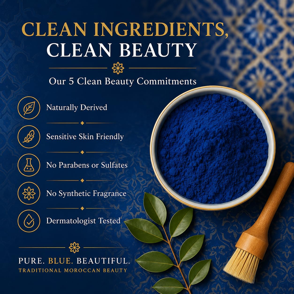 Moroccan Nila Powder 1.7 oz – Loose Blue Hammam DIY Face & Body Masks