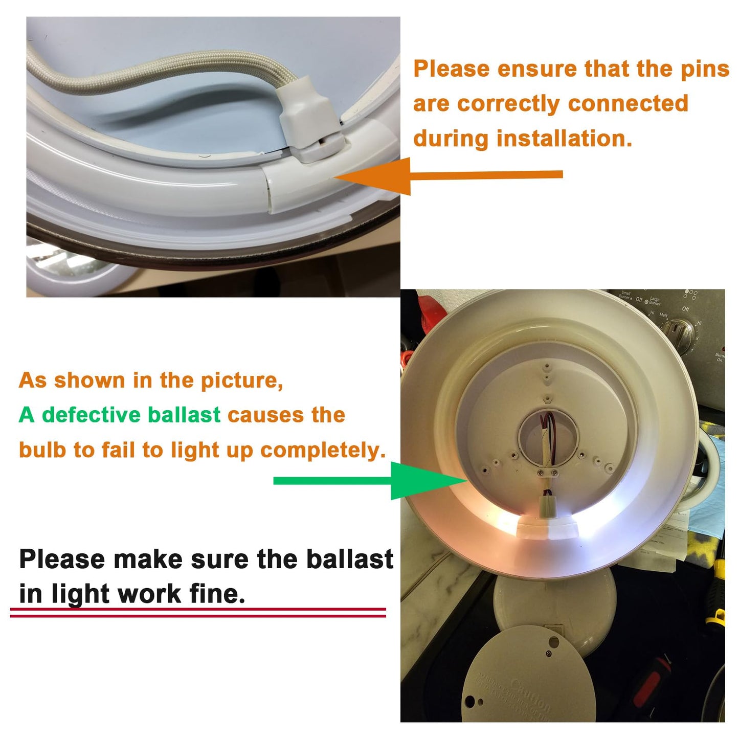 Calutite 9 Inch Dia. Circular T5 Bulb, 22W Fluorescent Daylight, Replacement for Zadro GLA, GLAW, SLWR, SLVR Makeup Mirror FB681,Inward 4 Pin Connector,6500K