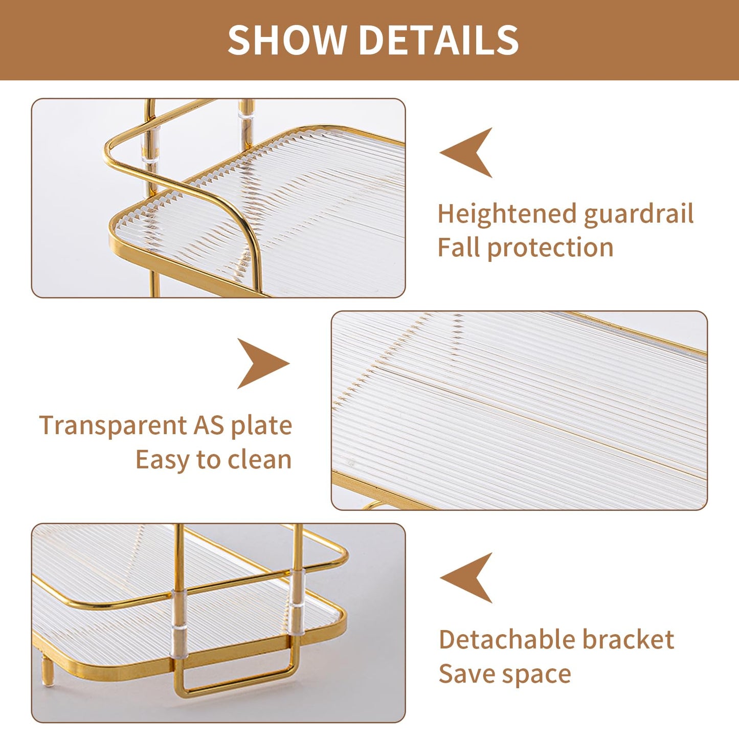 2 Tier Corner Bathroom Counter Organizer, Cosmetic Skincare Organizer, Bathroom Countertop Perfume Tray Vanity Organizer, Kitchen Spice Corner Storage Shelf