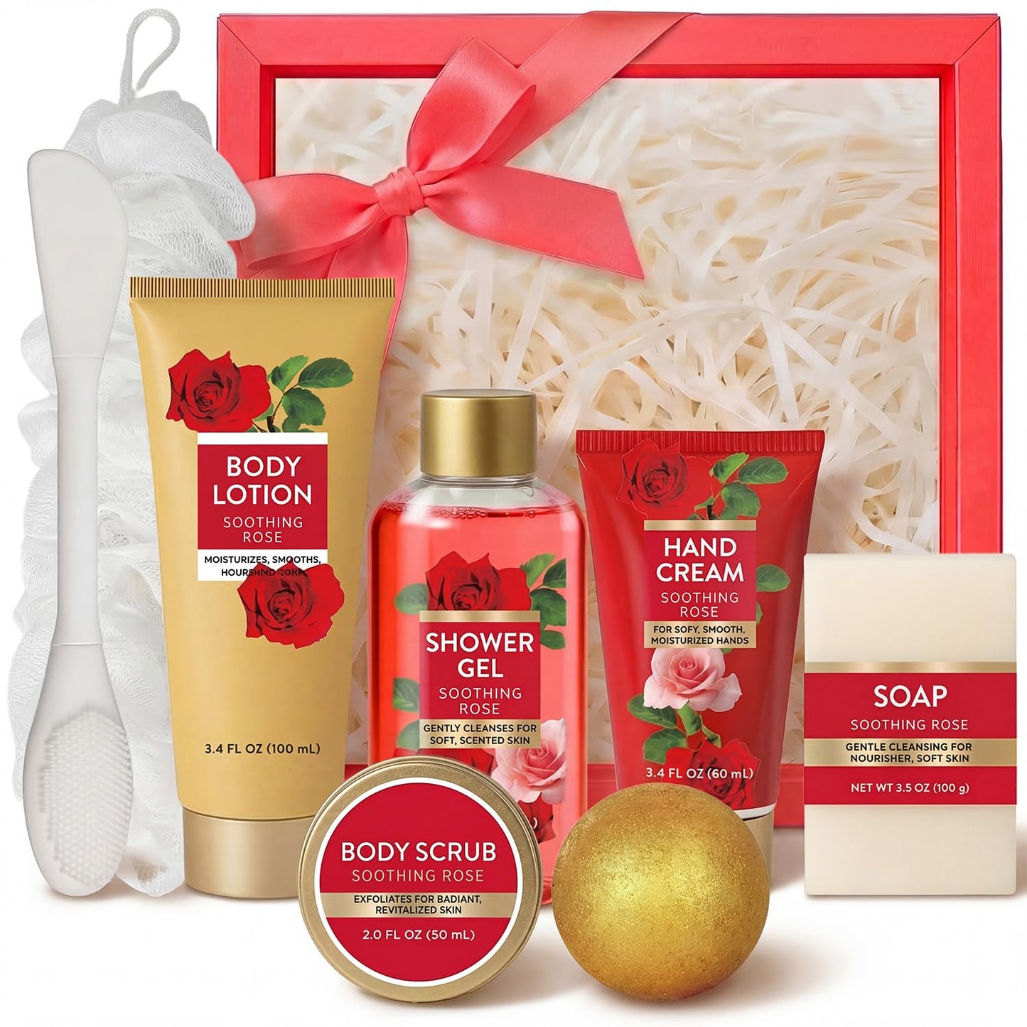 Spa Luxetique Gifts for Women 8pcs of Romantic Rose Gift Set for Women Bath and Body Works Gift Set Spa Gift for Womens Birthday Gift for Womens Mom Wife Girlfriend