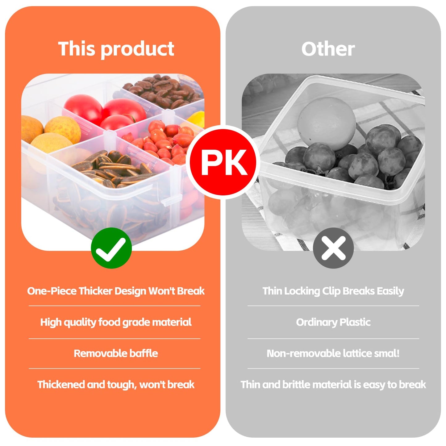 AQSXO 4 Pcs Snack Box Container.