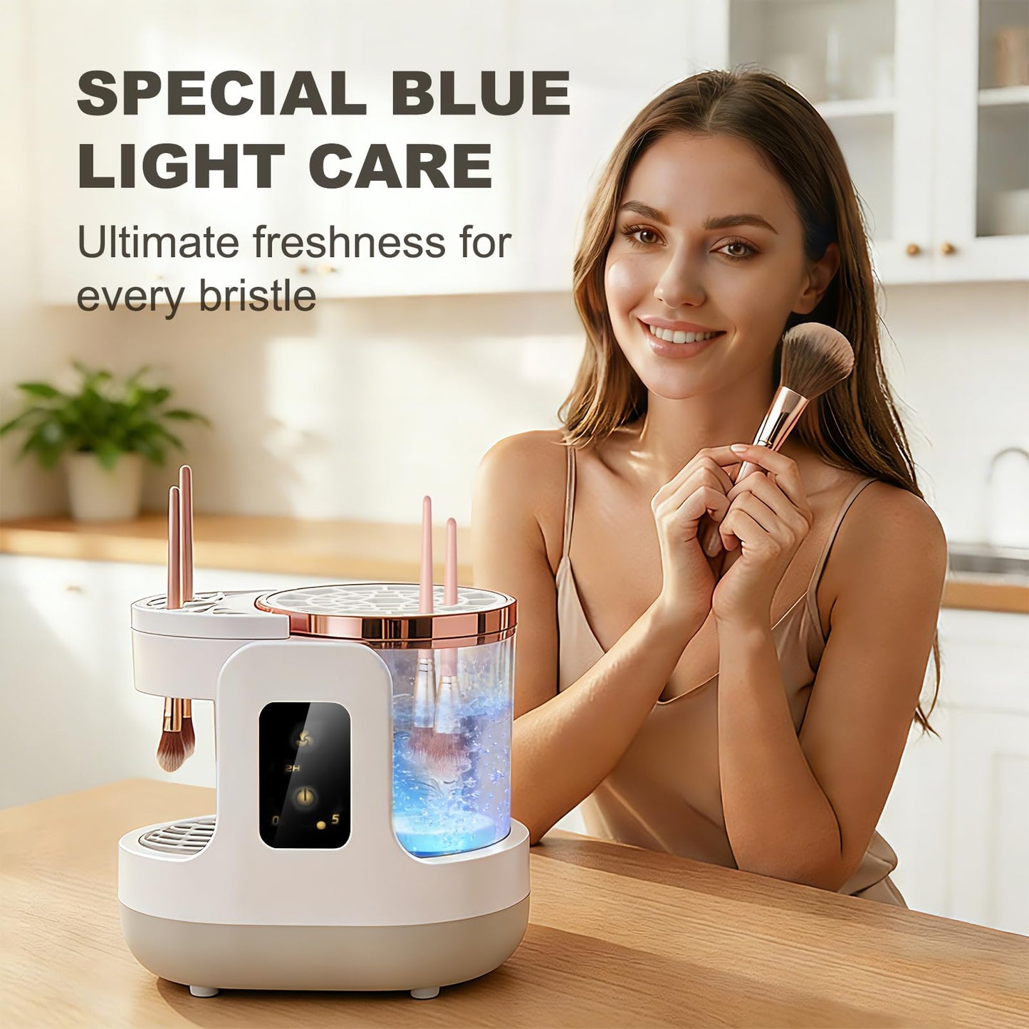 2026 Upgraded 3-in-1 Electric Makeup Brush Cleaner & Dryer, Automatic Deep Cleaning Brush Washer Machine for All Sizes, USB-Powered Portable Cosmetic Brush Cleaner for Foundation, Blush & Sponges