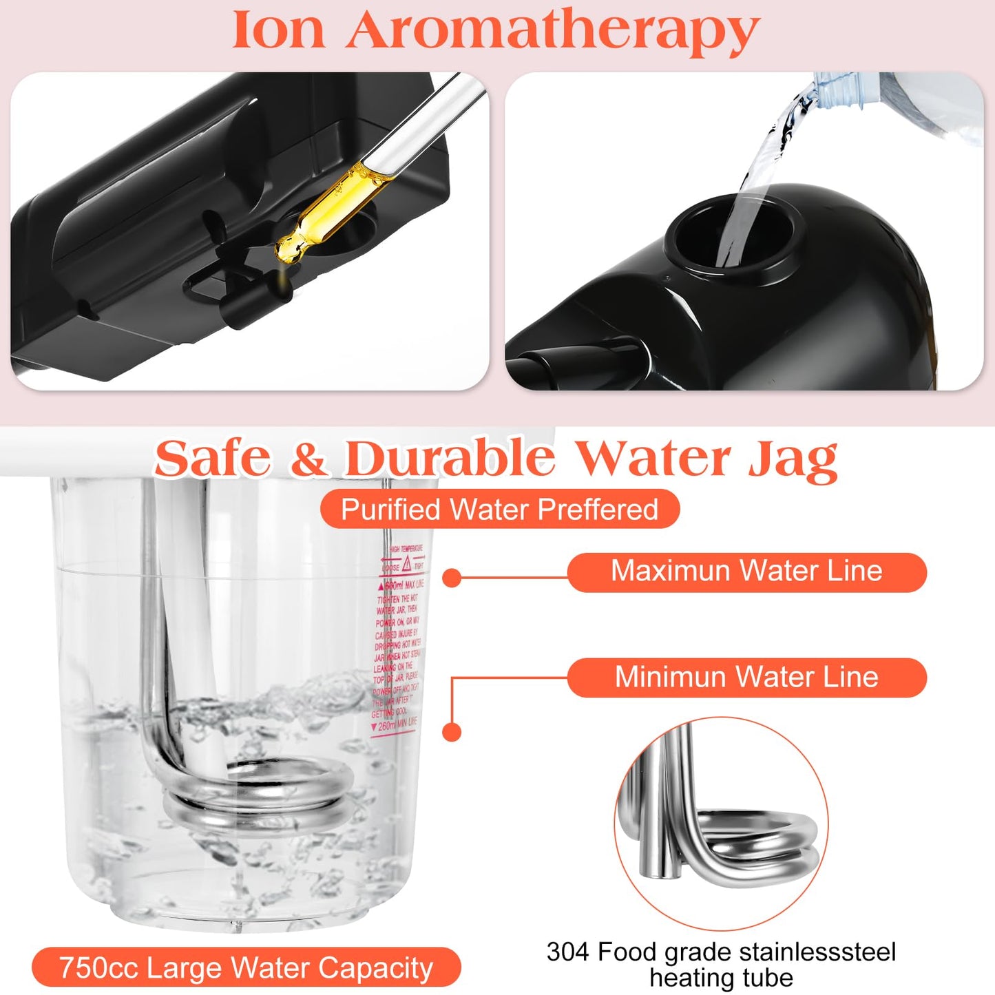 Professional Facial Steamer for Estheticians, Vaporizador Face Steamer with Timer Function, Hot Spray, Stand Facial Steamer on Wheels, Home & Salon SPA