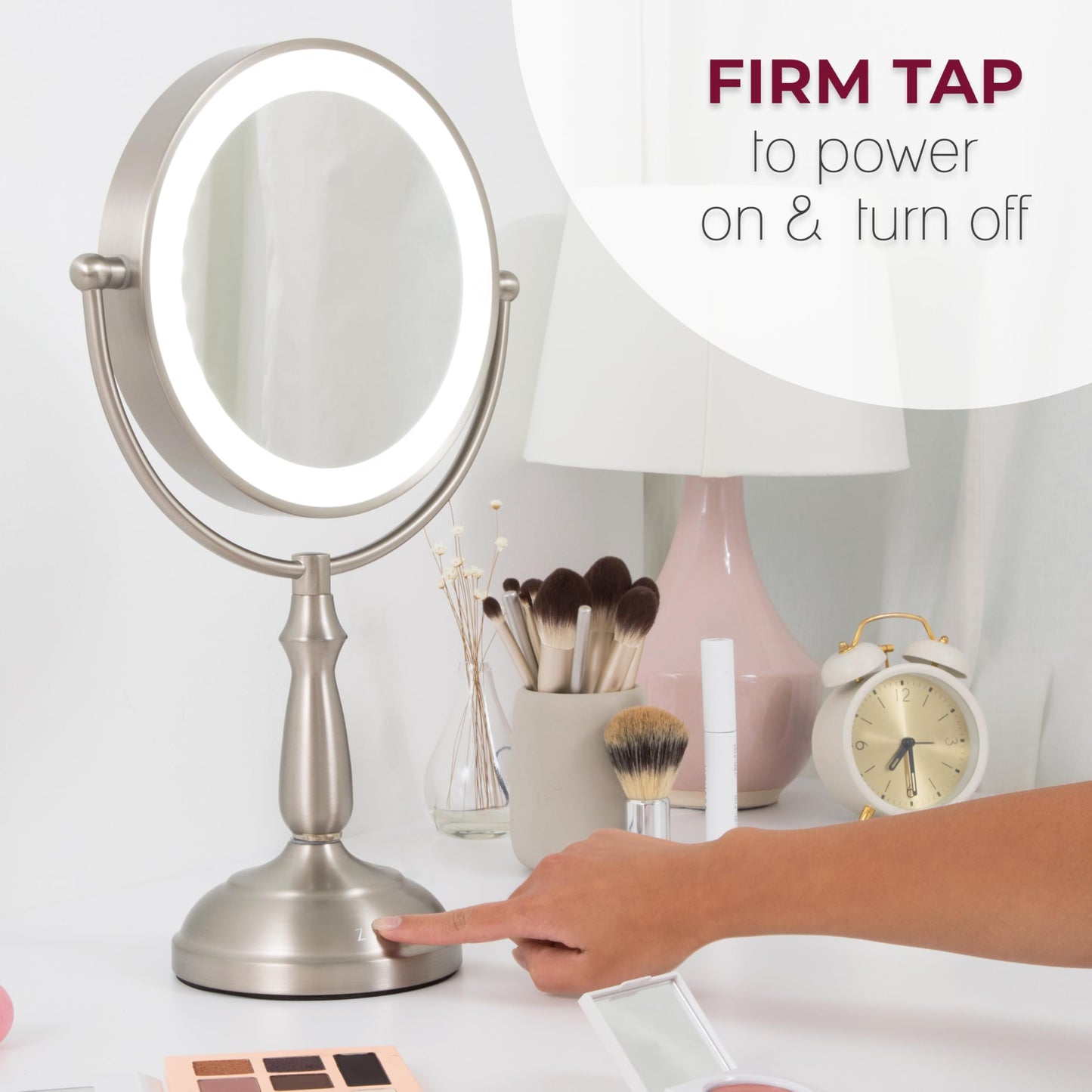 Zadro 11" Makeup Mirror with Lights and Magnification Dimmable Touch LED Lighted Makeup Mirror with Magnification