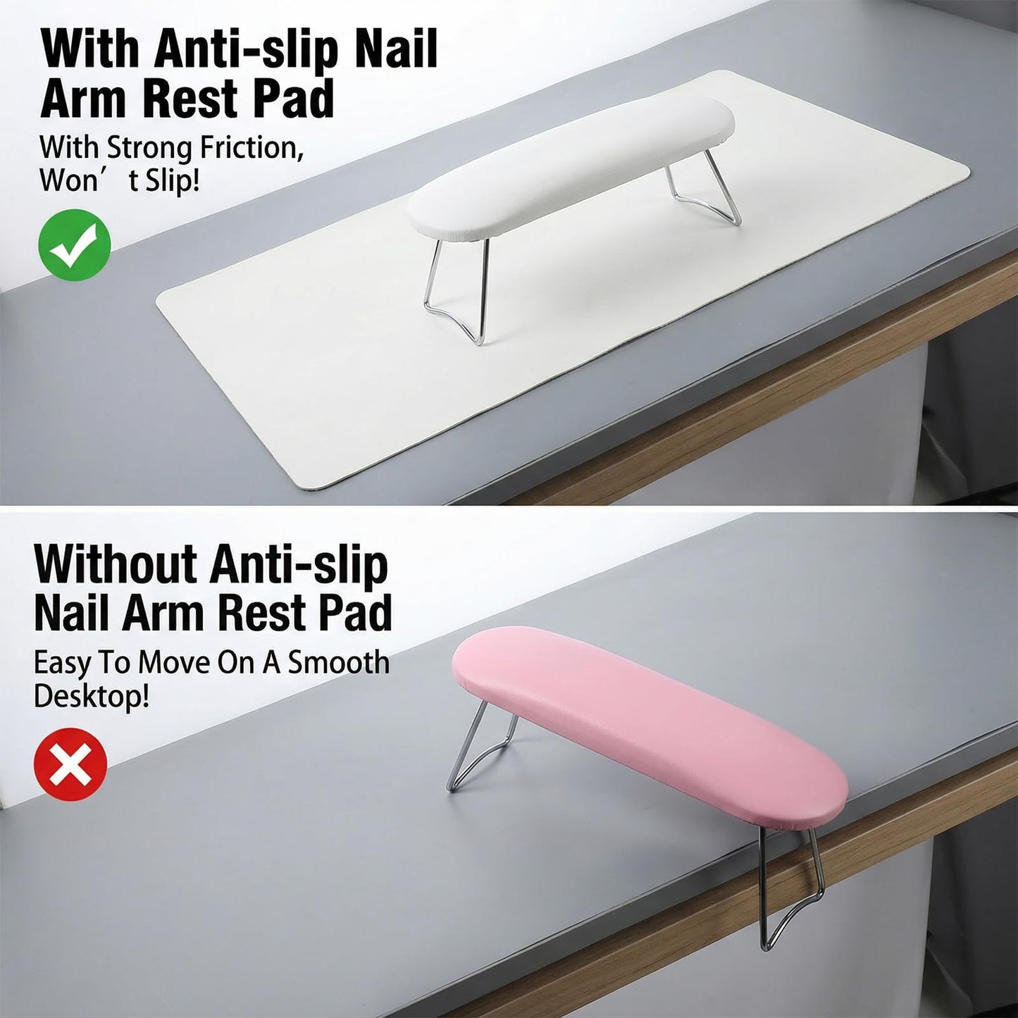 Nail Mat For Nail Tech Nail-Table Mat Soft Silicone Nail-Mat Waterproof PU Leather Nail-Pad for Nails Tech Salon Home, Portable and Easy Clean (White, 60x30cm) (MAT ONLY)