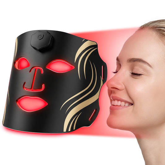 Rika Portable LED Face Mask Light Therapy, Red Light Therapy for Face,Wireless Facial Skincare Device, Light Therapy Skin Care at Home & Travel