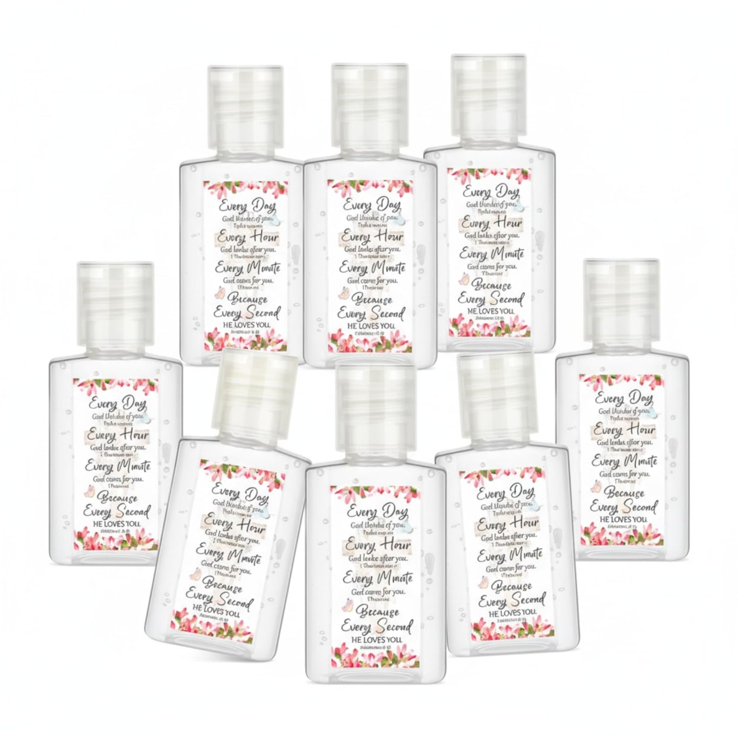 Gejoy 72 Pack Christian Hand Sanitizers Bible Verse Mini Hand Sanitizers Bulk Travel Size Religious Christian Party Favors for Church Prayer Mother's Day Women Mom Pastor Holiday Nurse Teacher Gifts