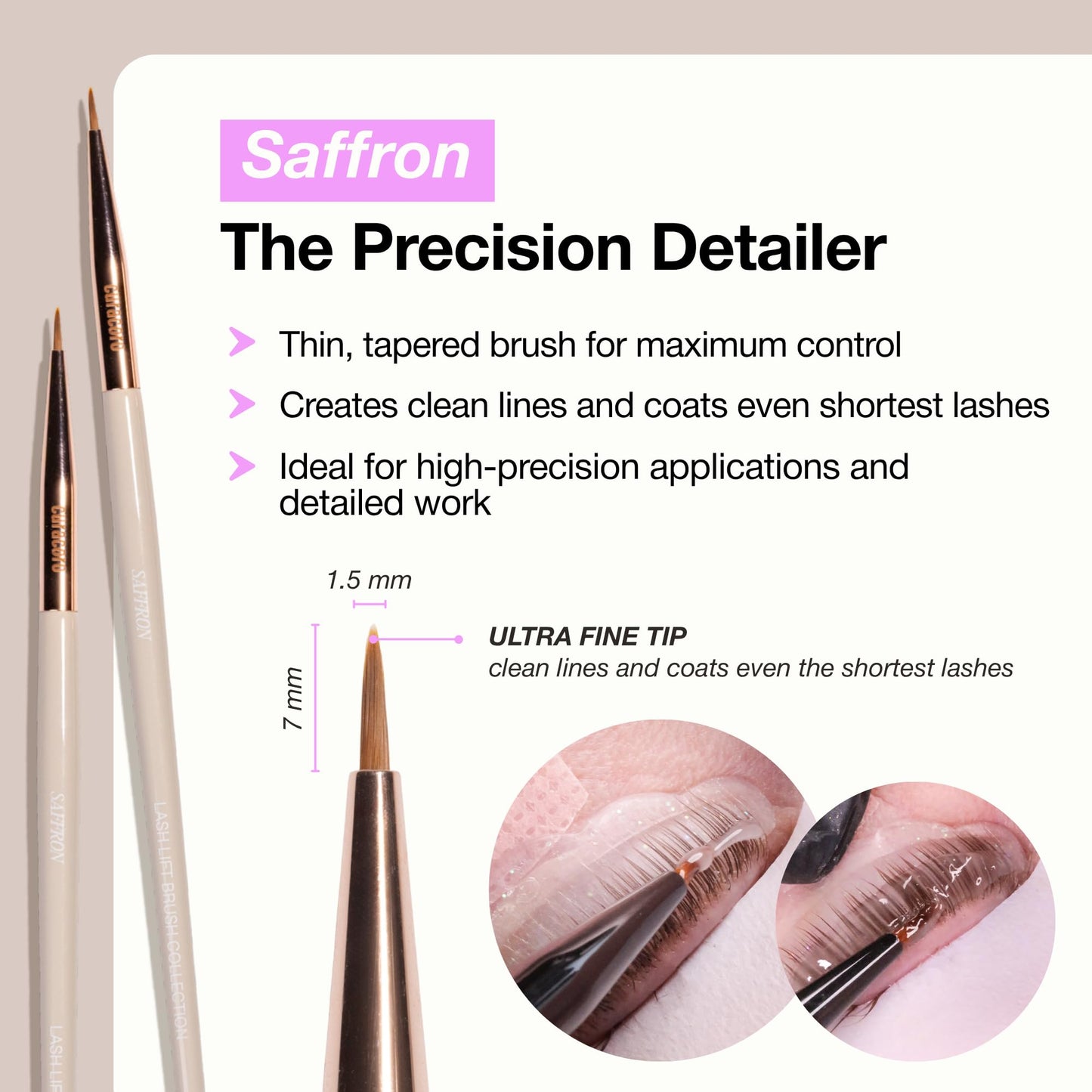 Curacoro Lash Lift Brush Set, 4-Piece Lash Brushes with Soft Bristles