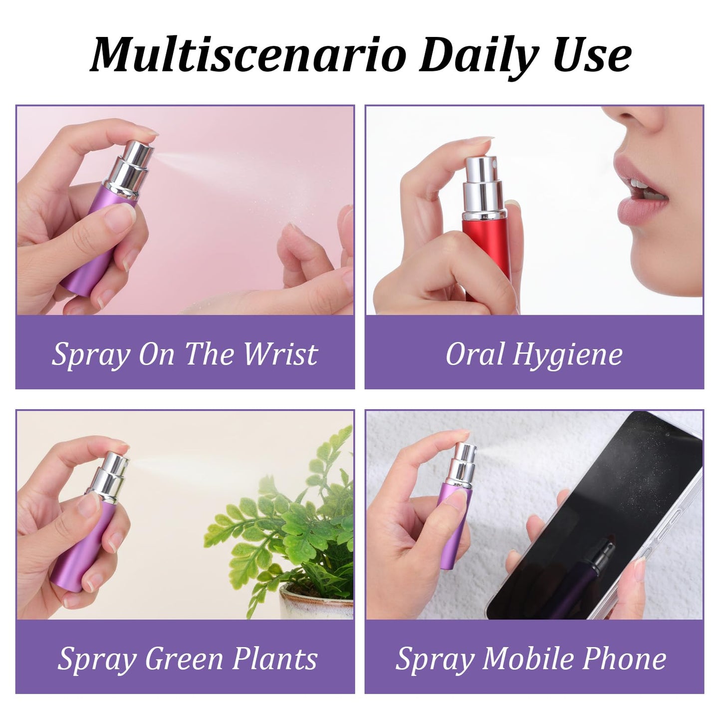 Kegeeei 28 Pcs 5ml Refillable Perfume Atomizer, Mini Travel Spray Bottle, 7 Colors Portable Perfume Bottle For Women and Men