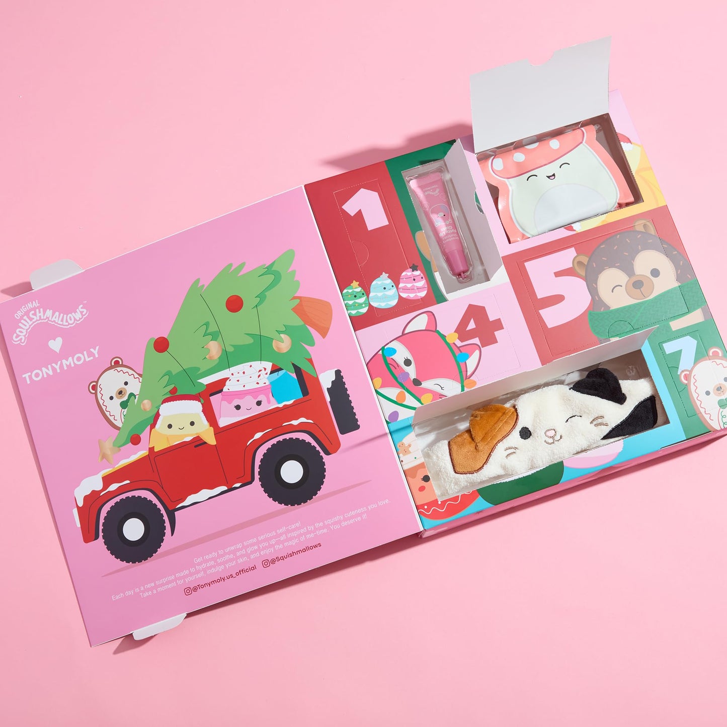 TONYMOLY x Squishmallows Advent Calendar 2025-7-Day Skincare Giftset with Hand Cream, Lip Gloss, Sheet Masks & Cute Holiday Set For Girls