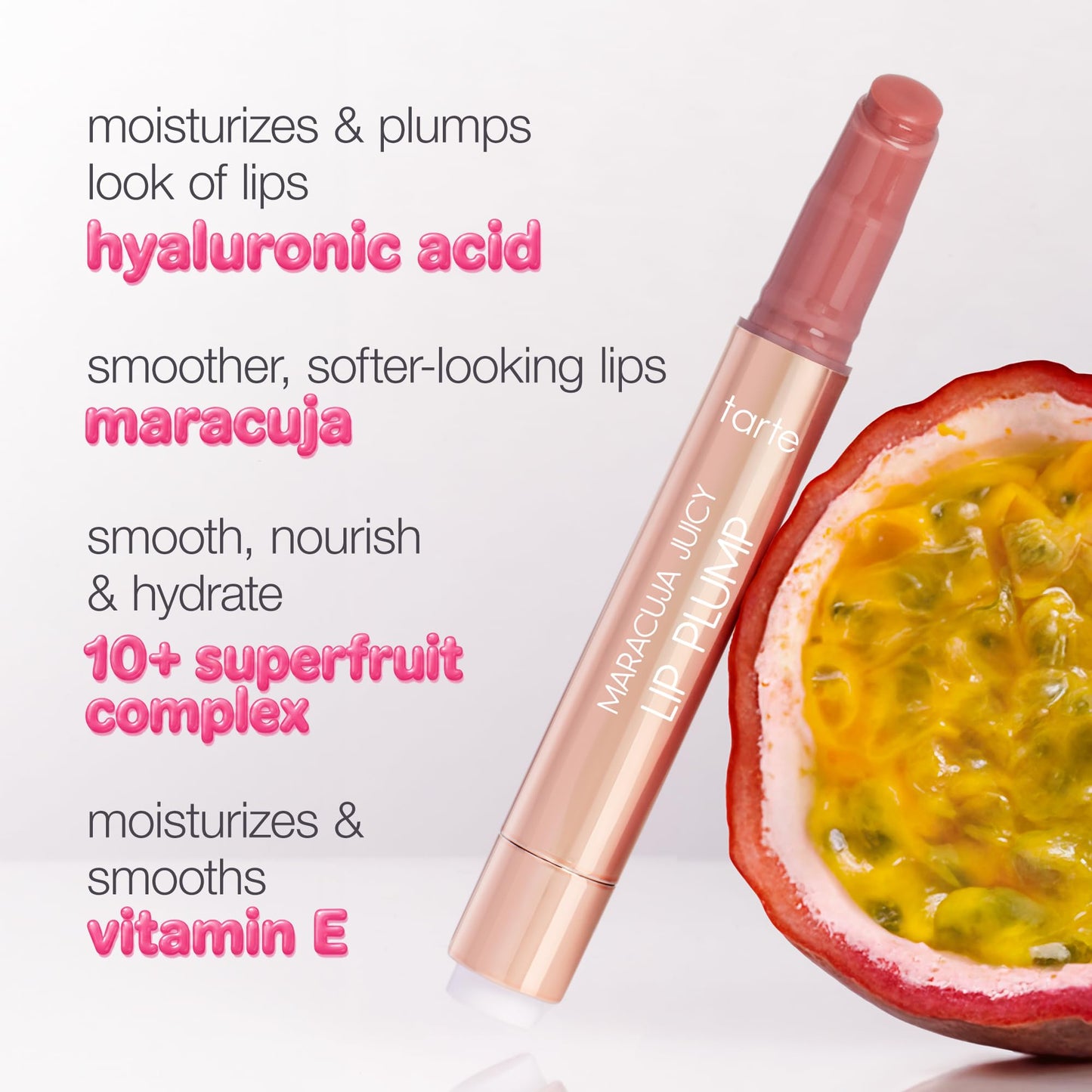 tarte maracuja juicy lip plump – Hydrating & Volumizing Lip Plumper Gloss Balm with Nourishing Hyaluronic Acid, Plumps & Moisturizes, Vegan & Cruelty-Free, full size, currant