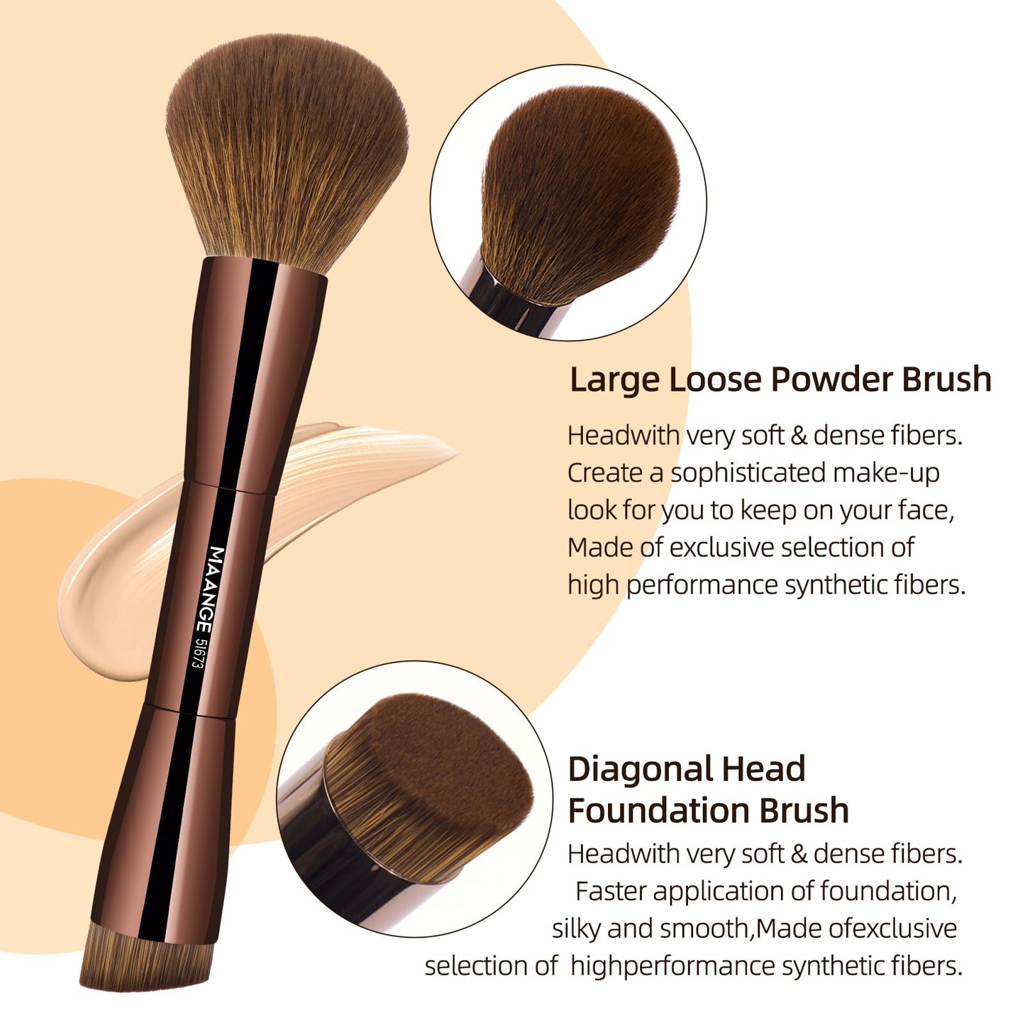 MAANGE 20 Pcs Makeup Brushes with Gift Box, Double-End Multi-functional Makeup Brushes for Blending Liquid Powder Concealer Cream Blush Buffe,Dark Brown