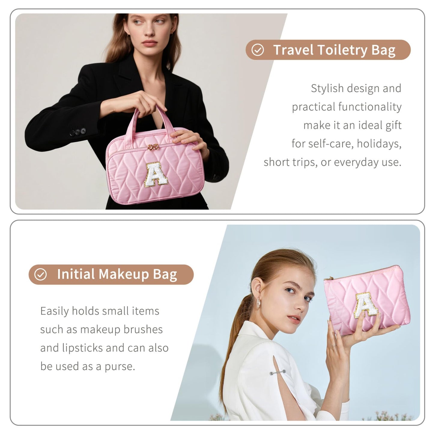 YOOLIFE Hanging Bag Initial Travel Toiletry Bag Large Capacity Personalized Toiletry for Traveling Women Travel Gifts for Women R
