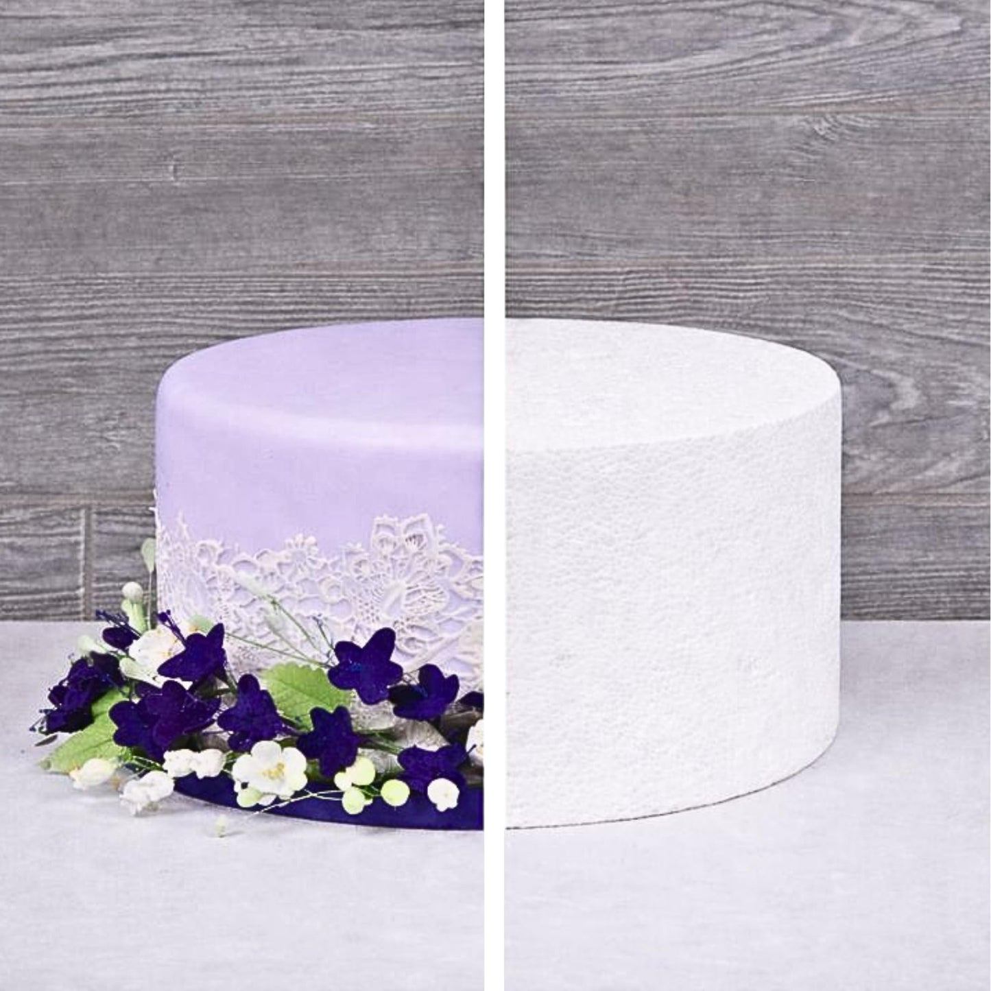 Global Sugar Art 8 x 6 Inch Cake Dummy – Styrofoam Fake Cake for Decorating, Display & Practice (Multiple Sizes Avail)