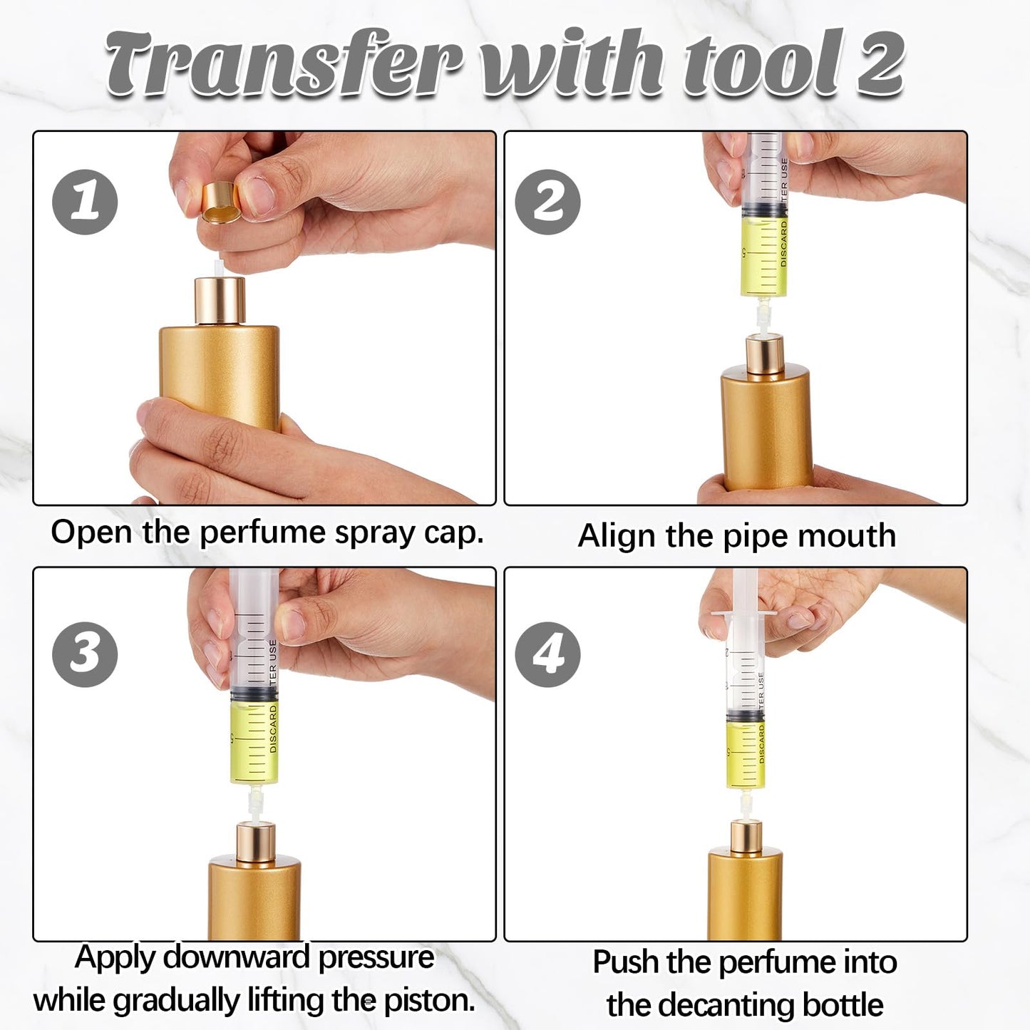 Teenyyou 12 Pack 50 ml Glass Perfume Bottles and Refill Tools Set, Travel Perfume Atomizer Spray Bottles, Portable Empty Refillable Atomizer Decanters with Dispenser Transfer Kit (Gold)