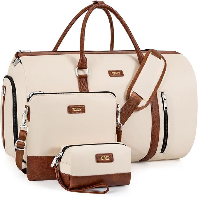 Convertible 2-in-1 Garment Bags for Travel, Carry On Garment Duffle Bag With Shoe Compartment Large Weekender Bag for Women Men Hanging Suitcase Suit Travel Duffel Overnight Bags 4pcs Set