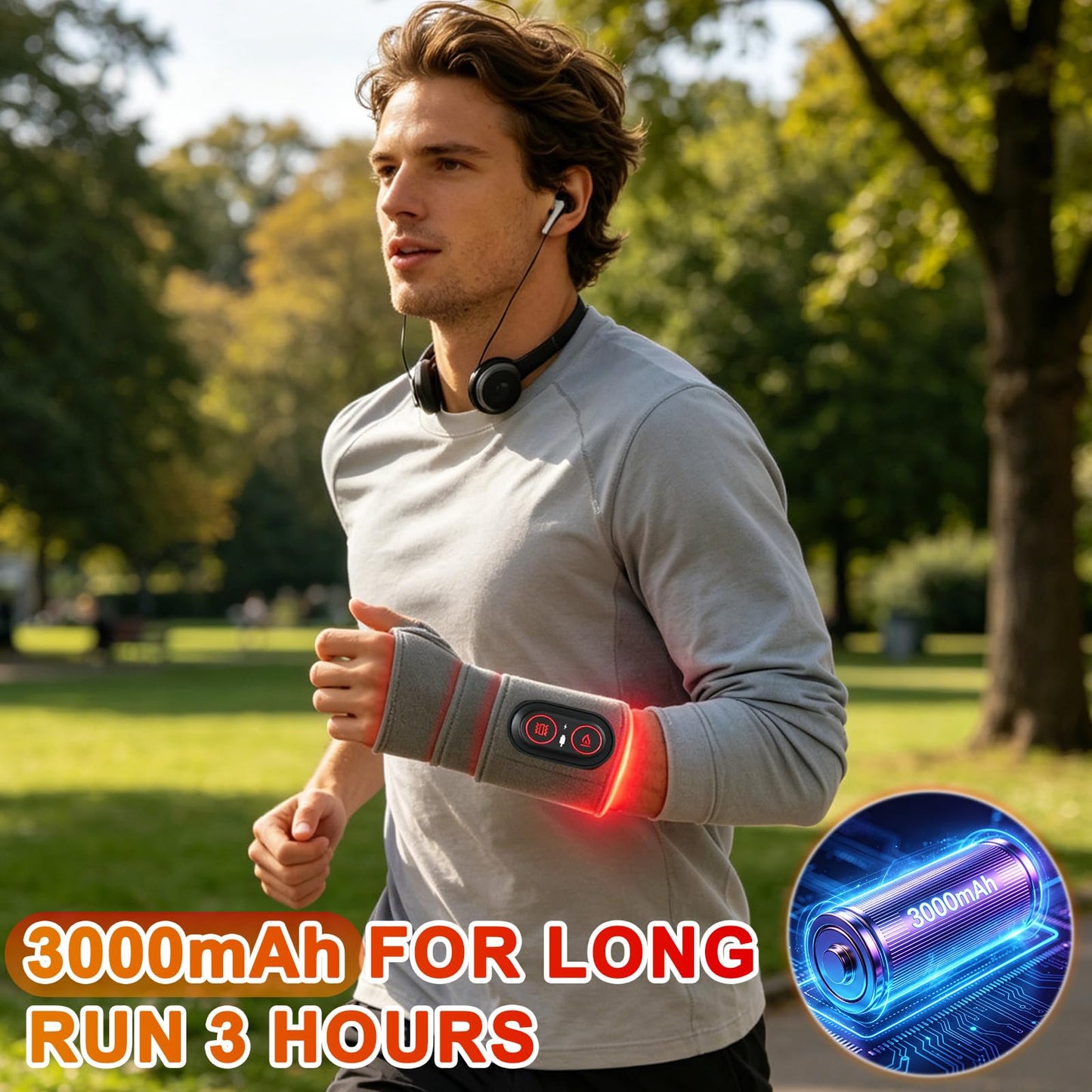 Red Light Therapy for Wrist,Portable 660nm/850nm 36 Red Light Beads Red Light Therapy for Hands with Three-Level Light Adjustment Function and Vibration Massage Effect,Therawrap for Carpal Tunnel