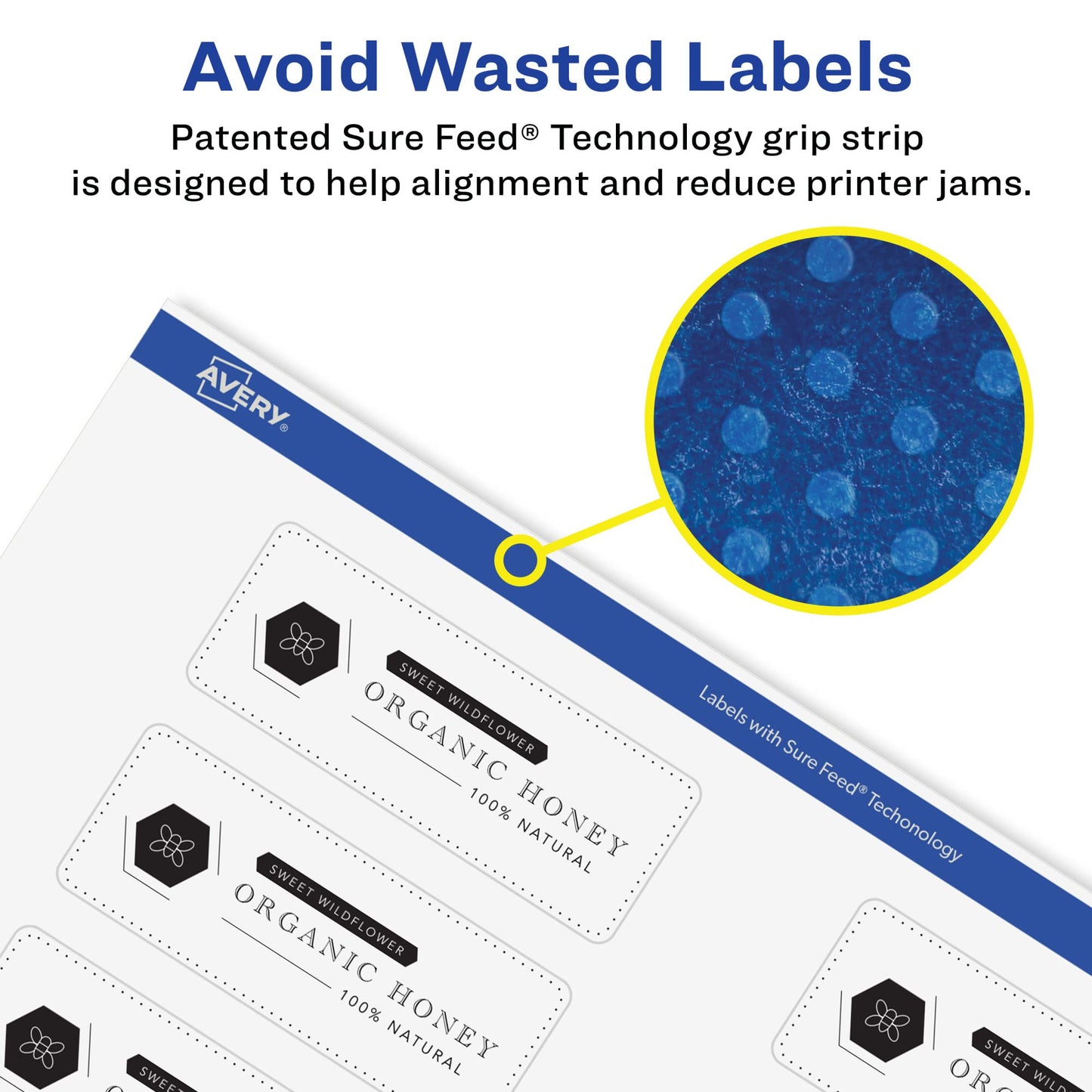Avery Glossy Clear Rectangle Labels, Sure Feed Technology, 1" x 4", 100 Glossy Clear Labels, Laser/Inkjet Printable